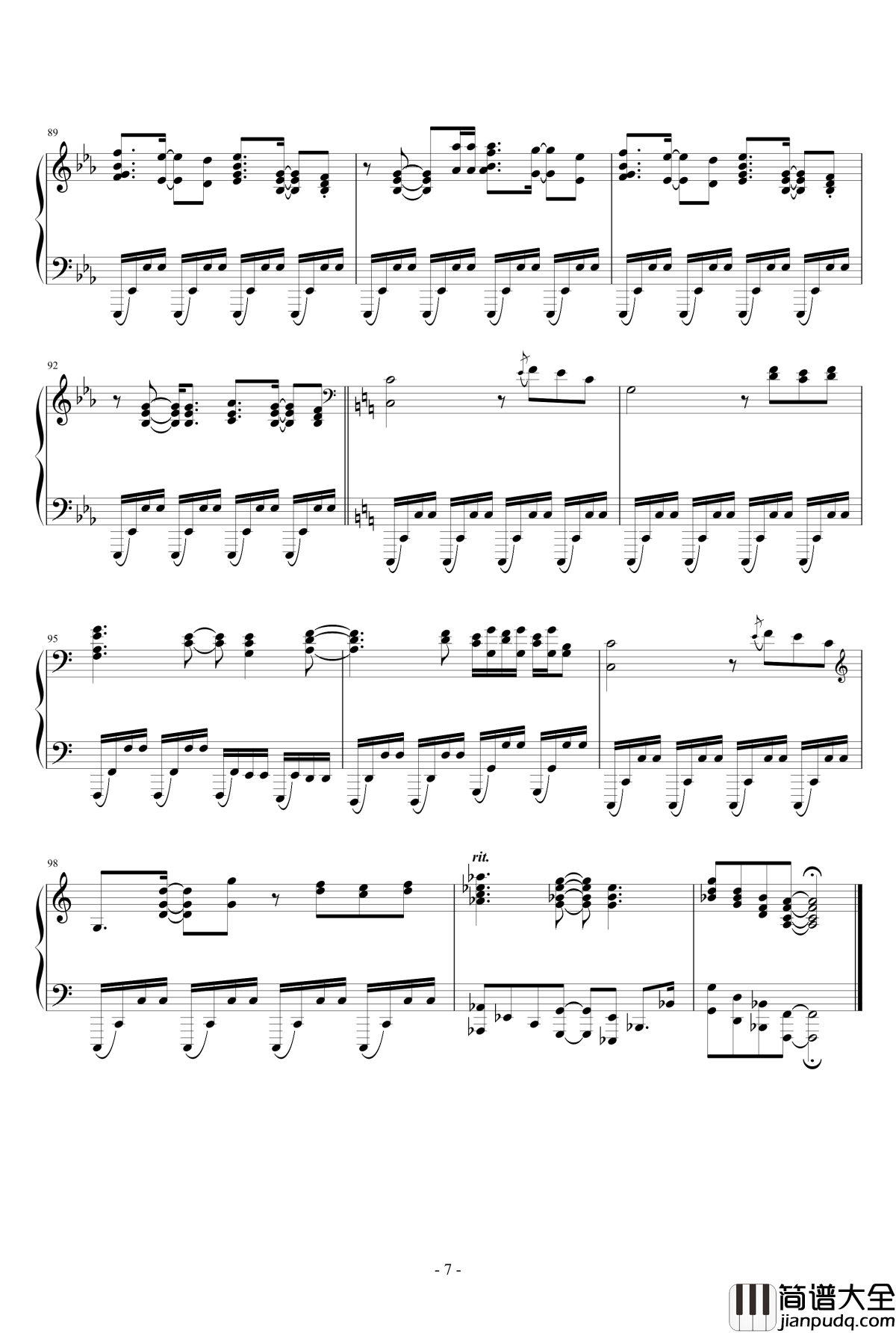 謎钢琴谱_OP3_名侦探柯南