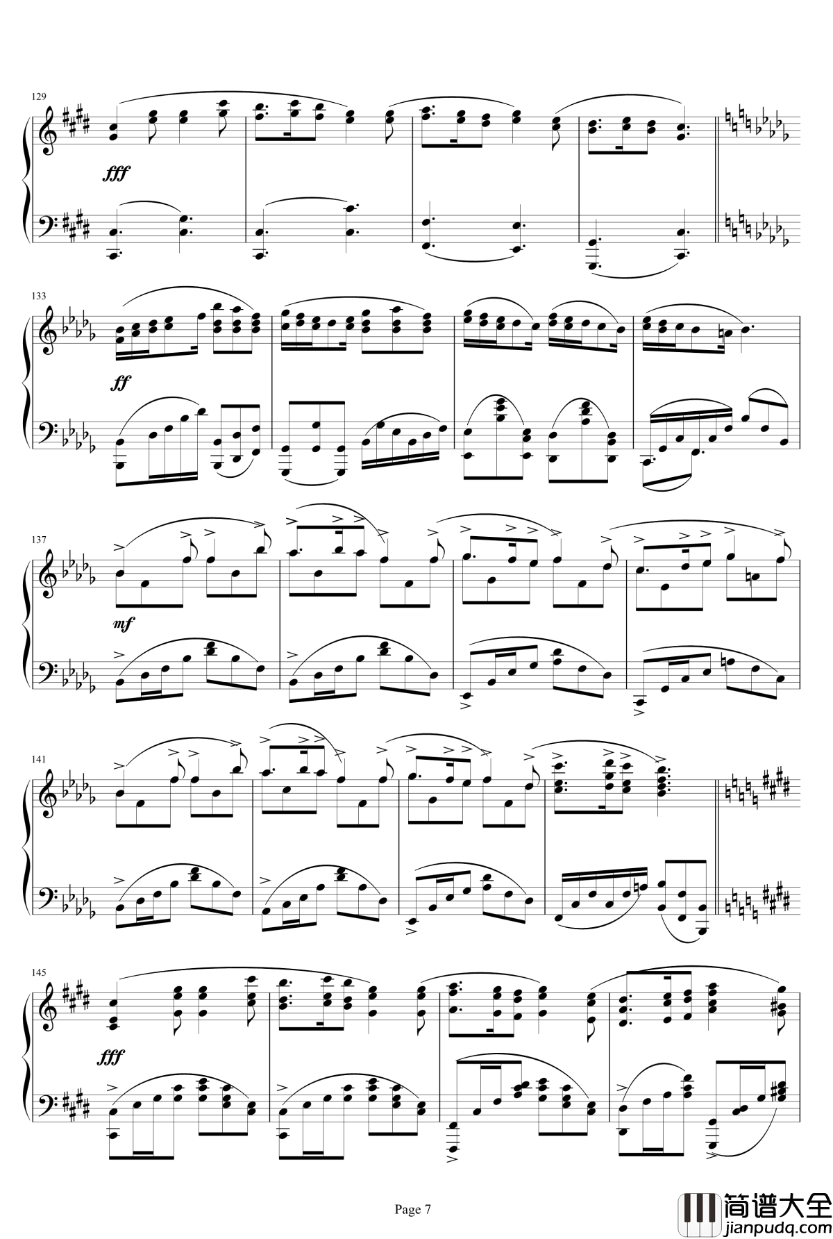 满天钢琴谱_FZ_ED3_fate/zero_梶浦由记