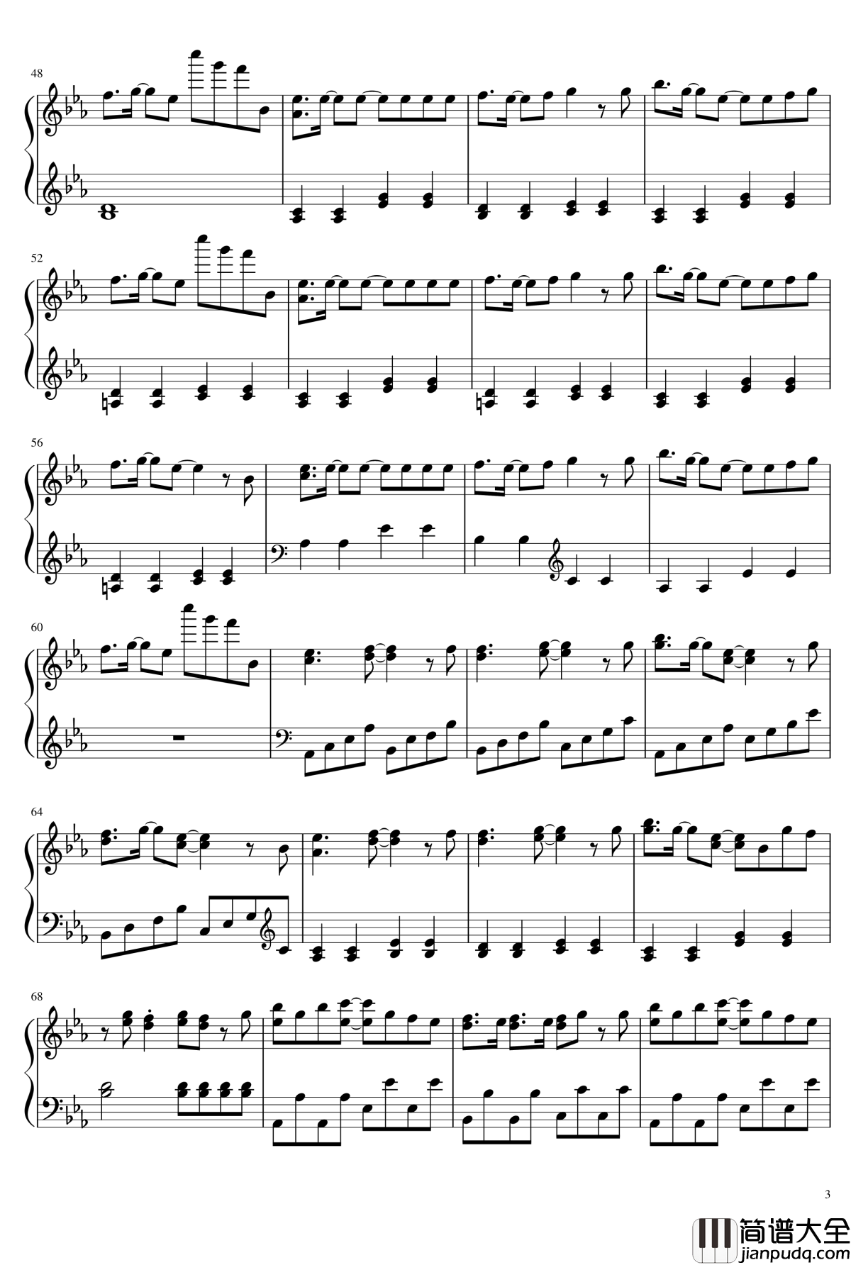 只属于我的光钢琴谱_乃木坂46