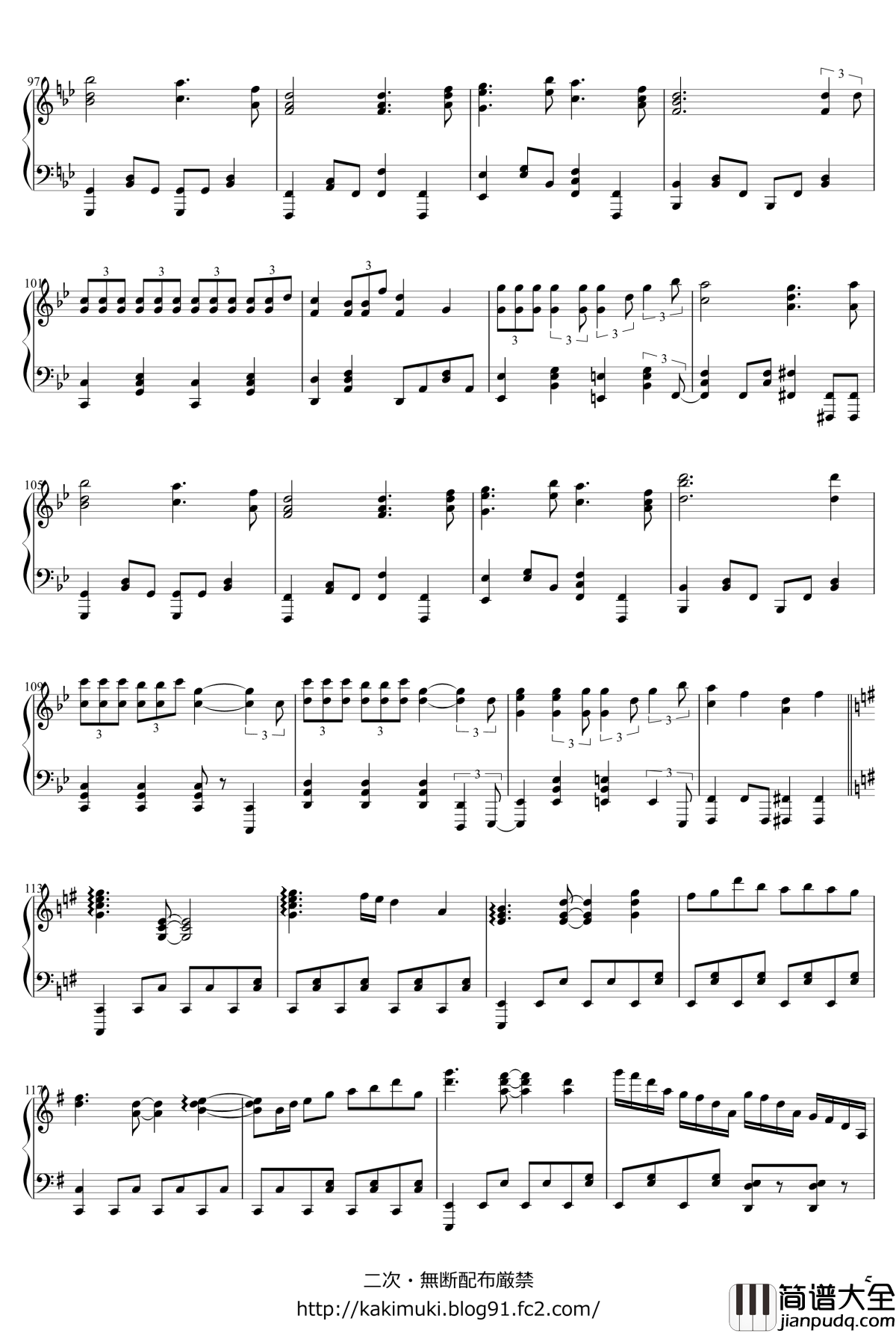 吹雪钢琴谱_触手猴