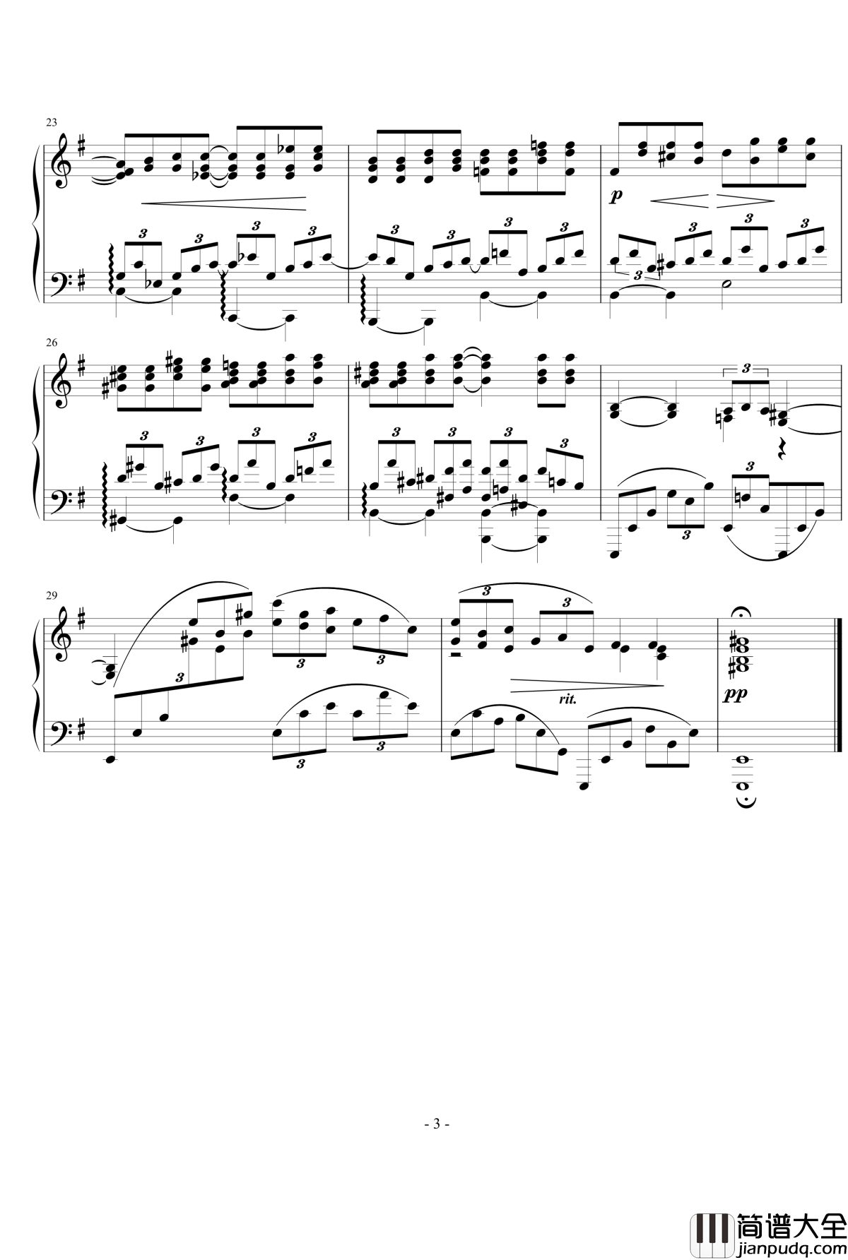 e小调练习曲钢琴谱_nyride