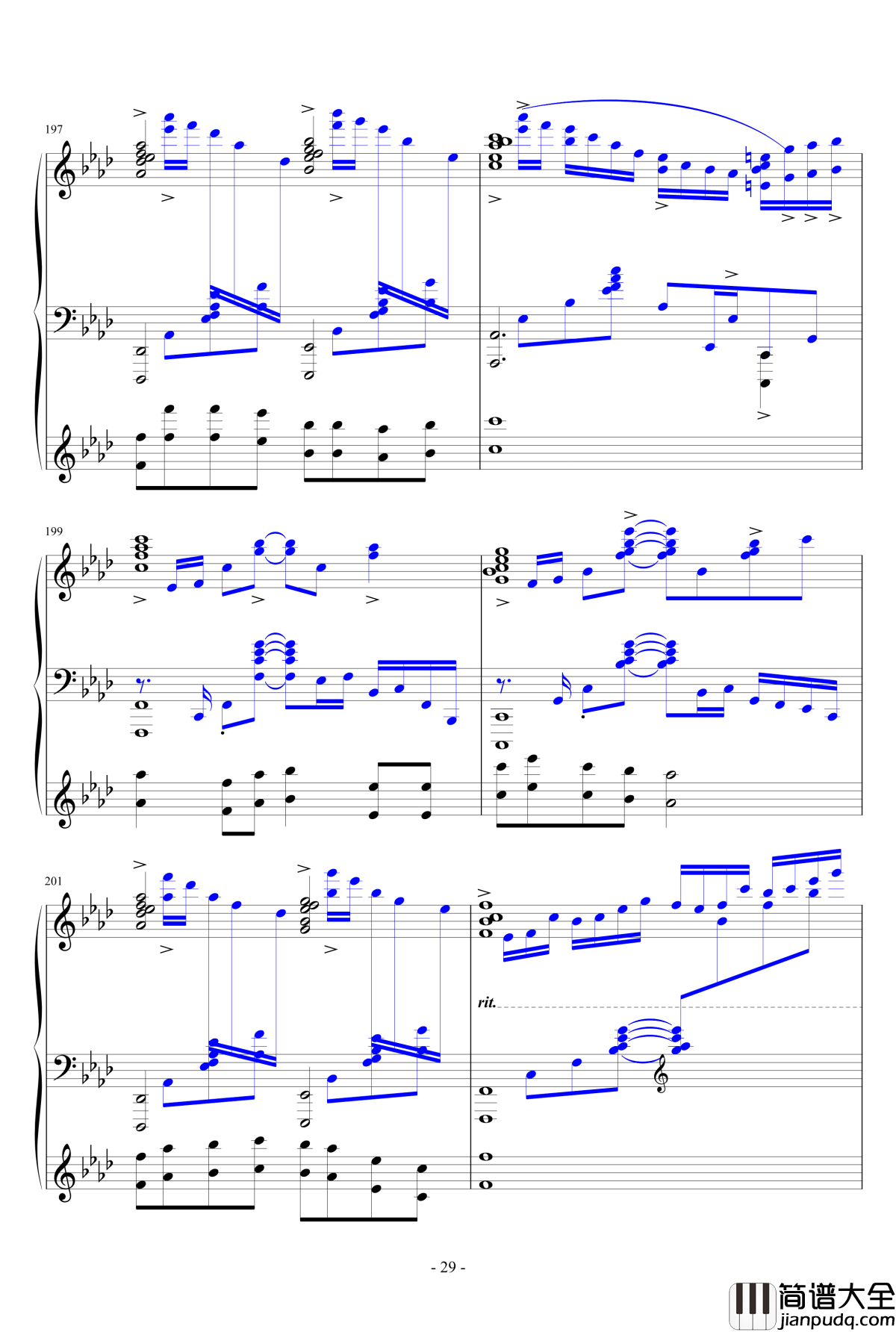 最炫民族风钢琴谱_豪华冬花版_雪城奥菲斯