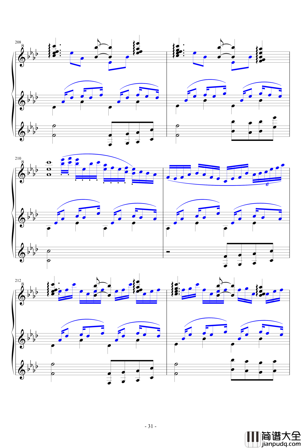 最炫民族风钢琴谱_豪华冬花版_雪城奥菲斯