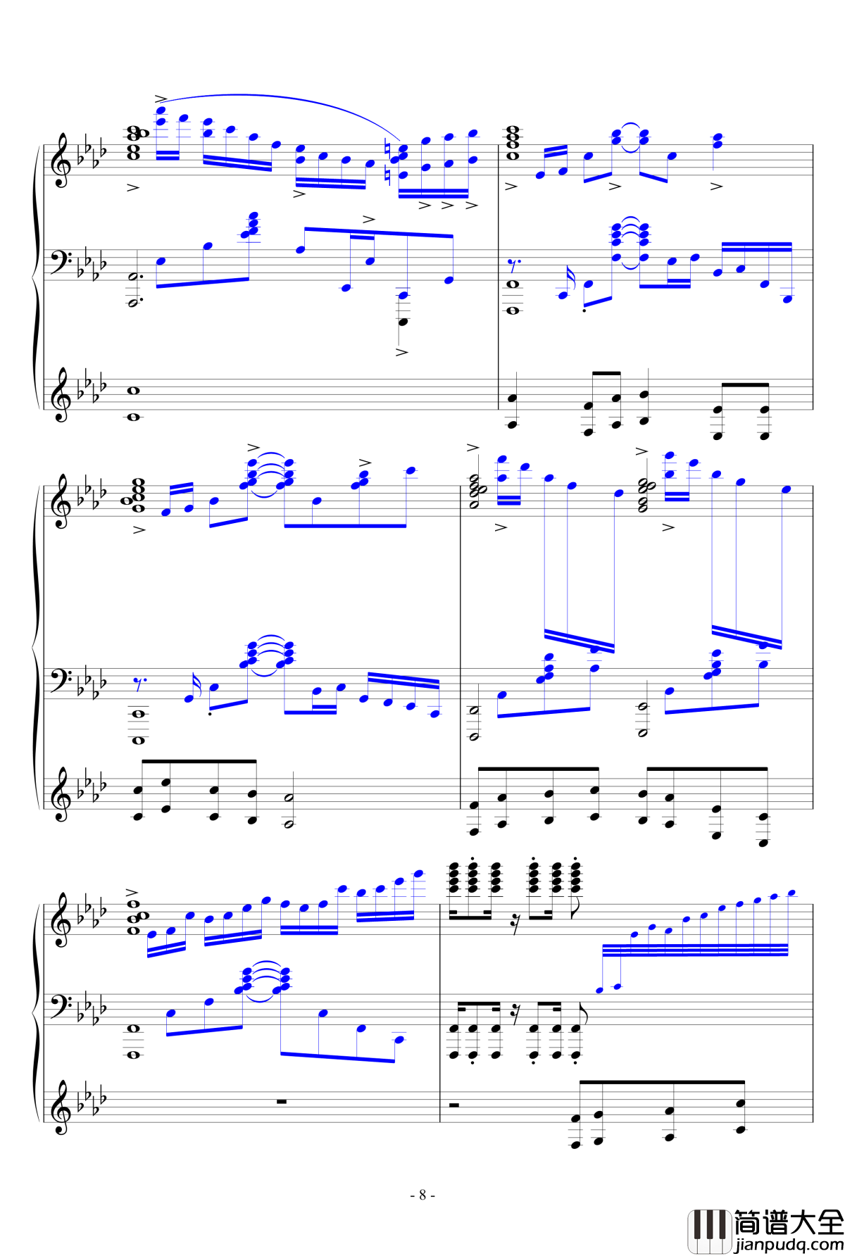 最炫民族风钢琴谱_豪华冬花版_雪城奥菲斯