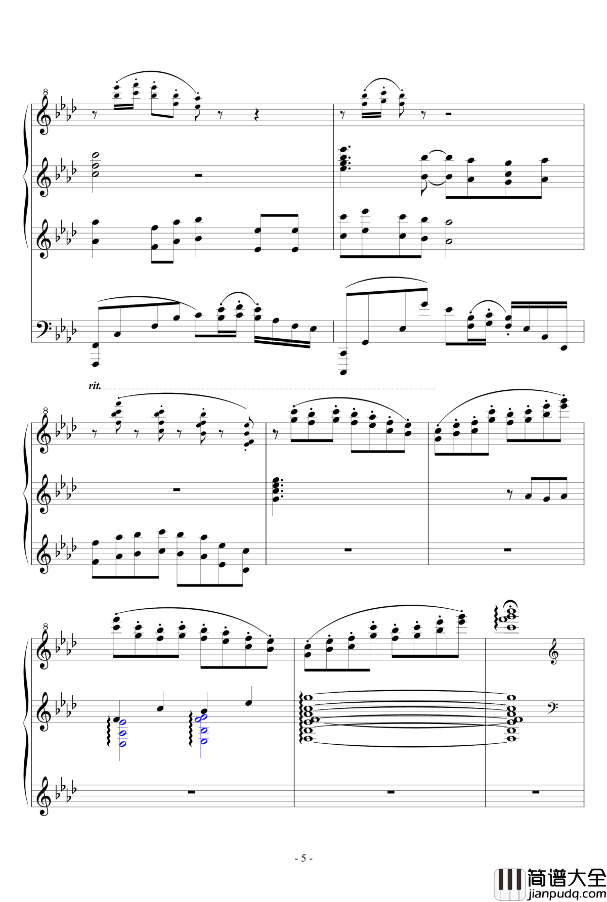 最炫民族风钢琴谱_豪华冬花版_雪城奥菲斯