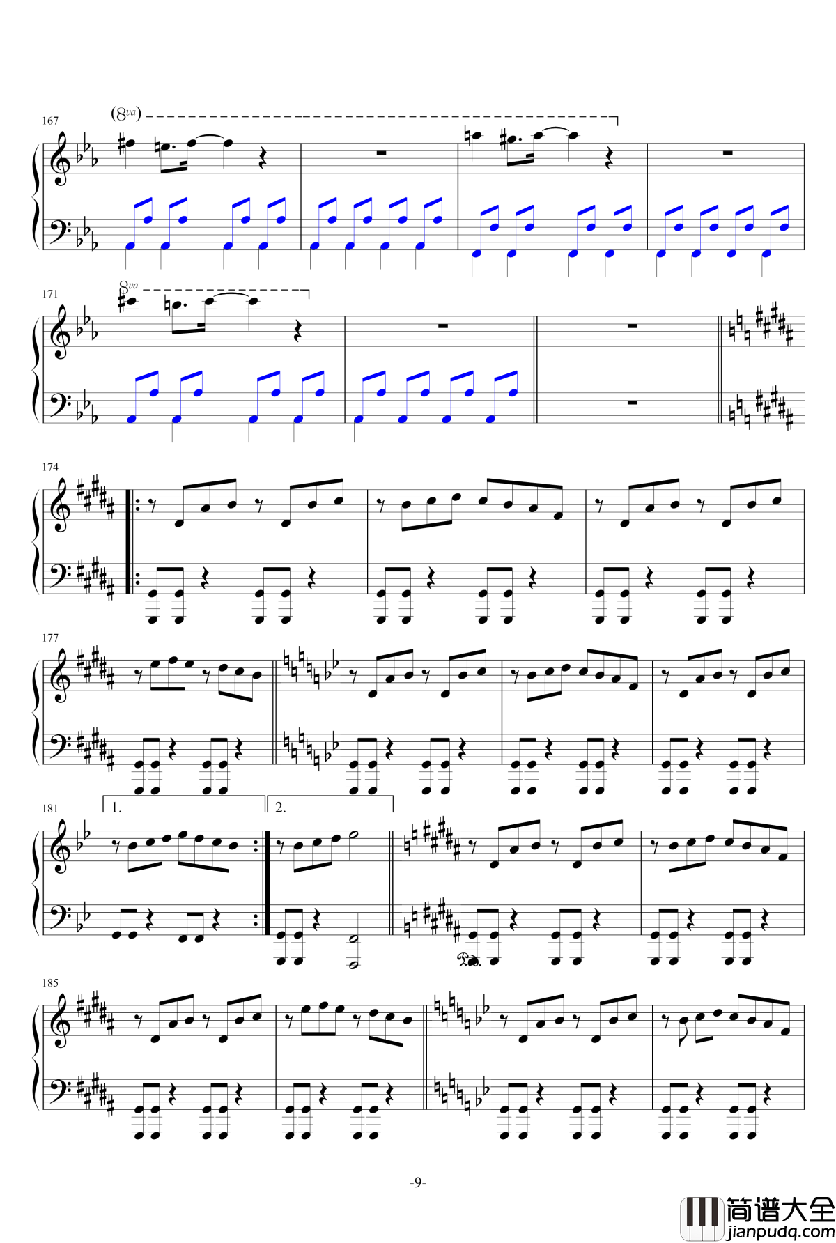 逆转裁判1~5询问钢琴谱_岩垂德行