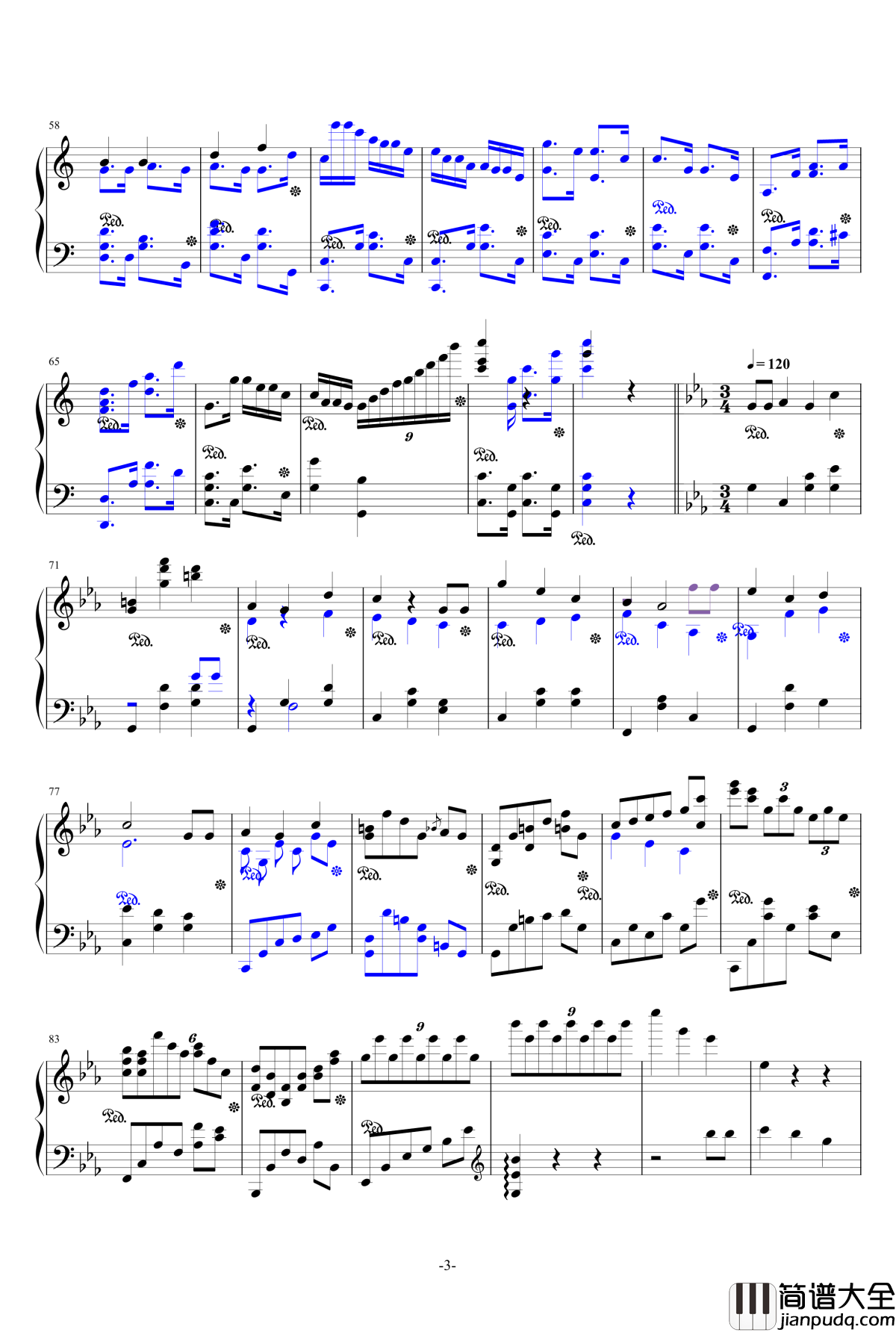 生日快乐变奏曲钢琴谱_红木鸡