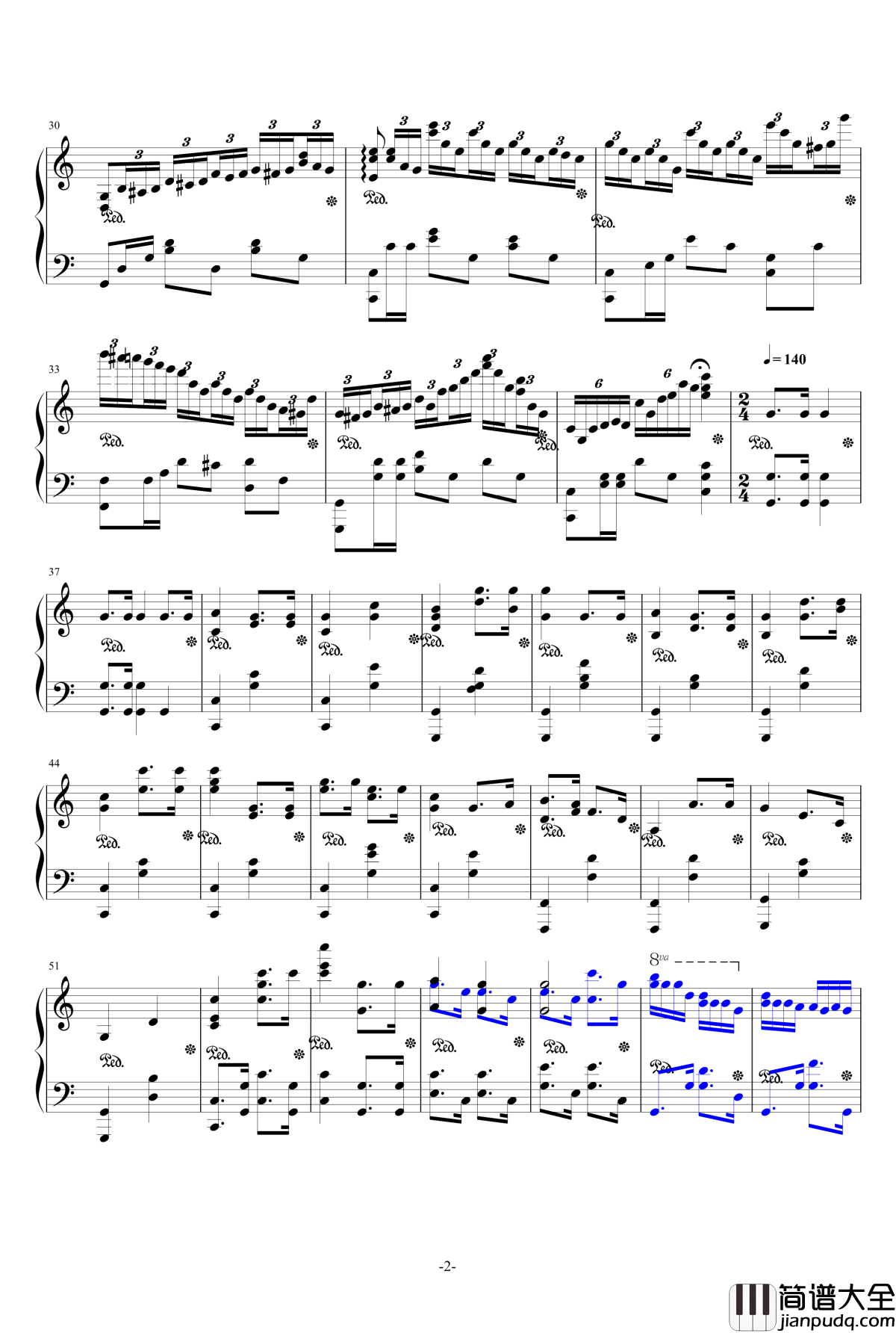 生日快乐变奏曲钢琴谱_红木鸡