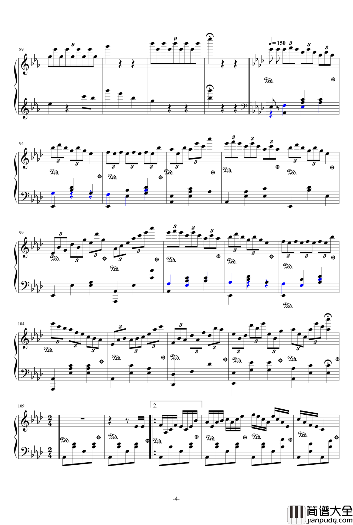 生日快乐变奏曲钢琴谱_红木鸡