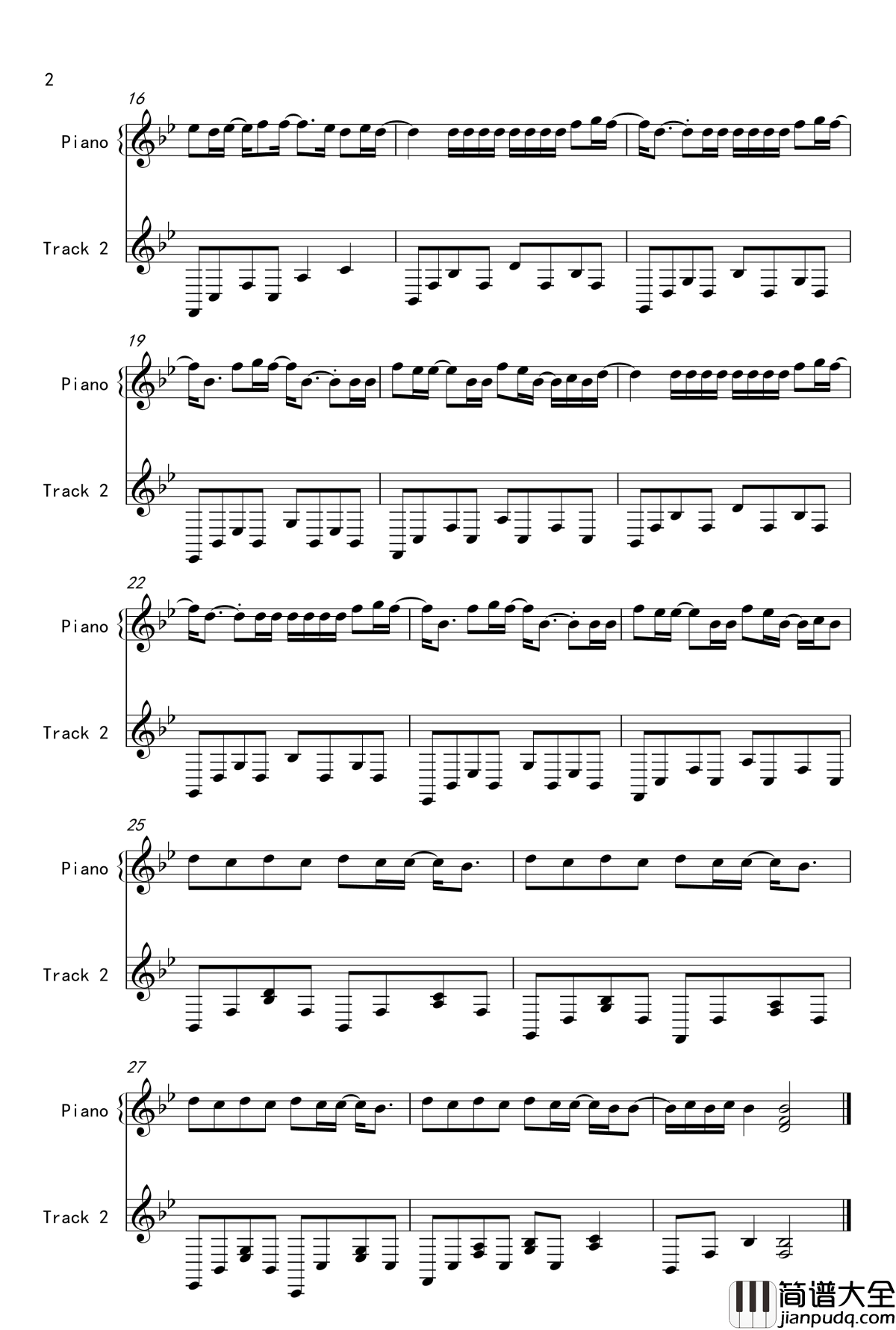 是你钢琴谱_简易版_TFboys