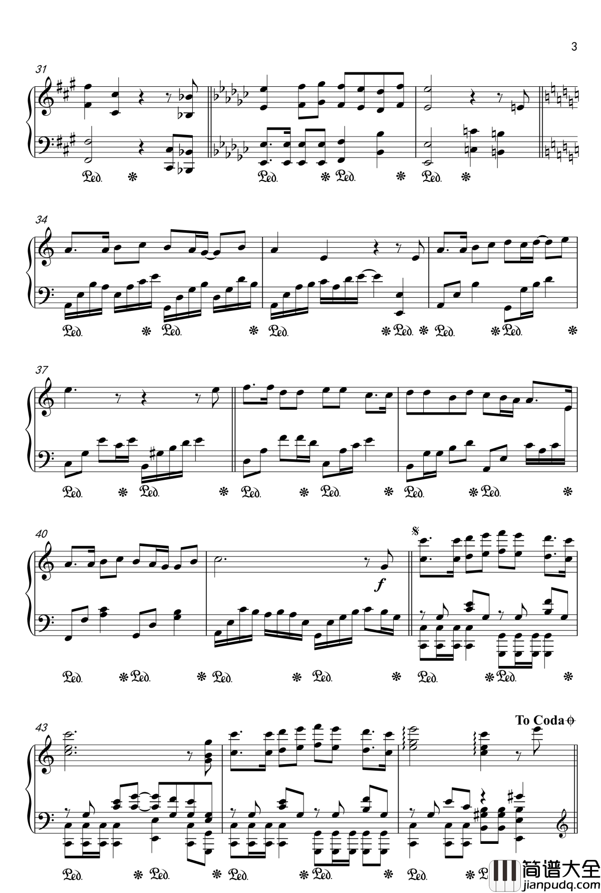 情网钢琴谱_张学友