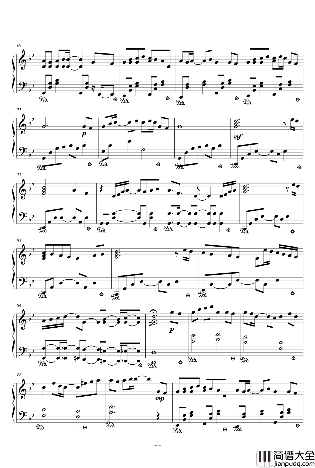 花びらの刻钢琴谱_薄樱鬼