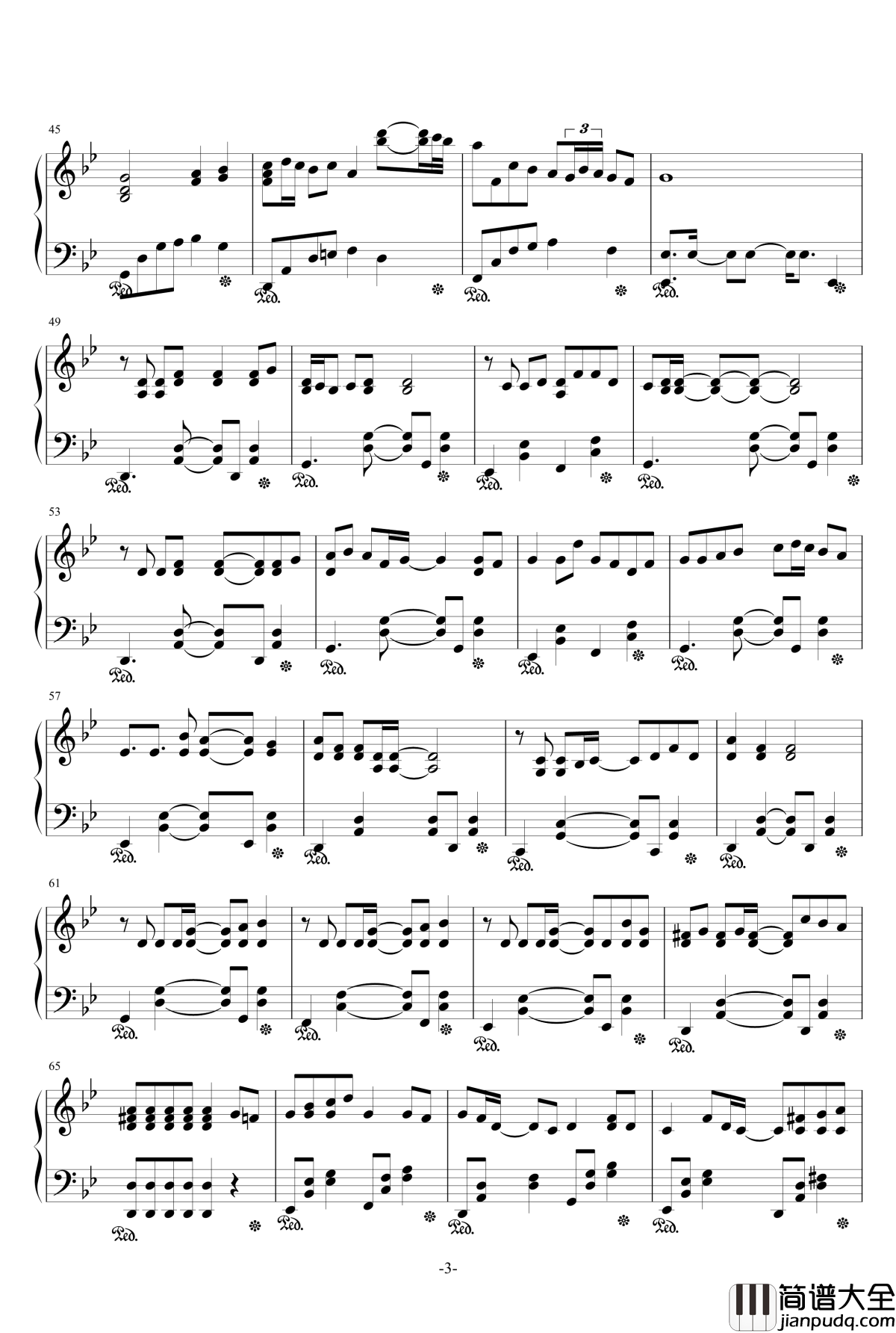 花びらの刻钢琴谱_薄樱鬼