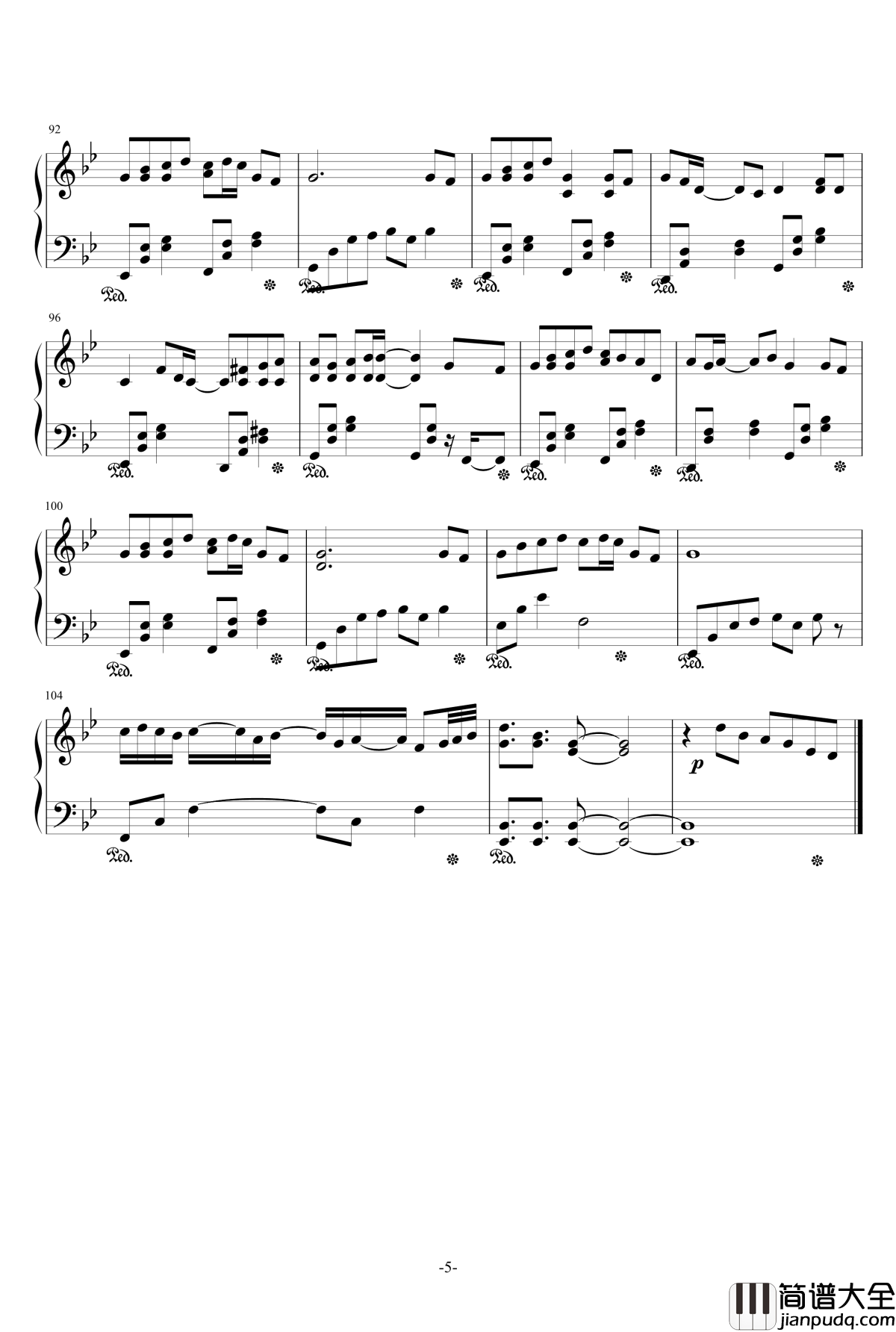 花びらの刻钢琴谱_薄樱鬼