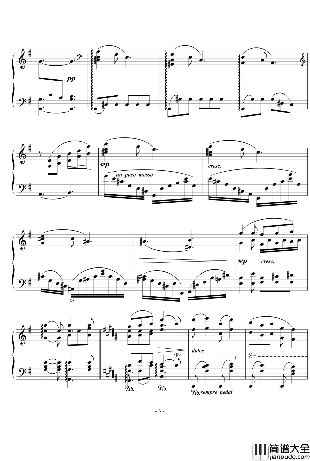 A大调幻想小品钢琴谱_天籁传声