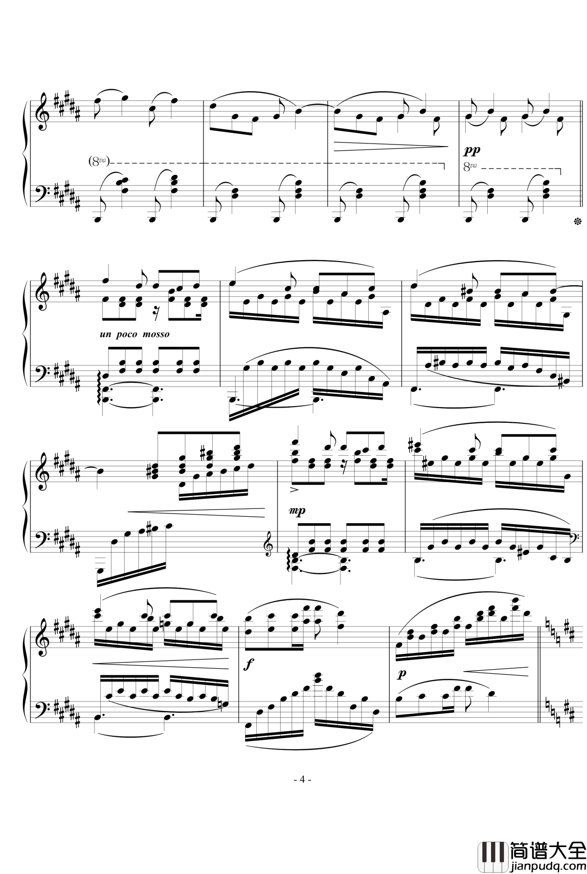 A大调幻想小品钢琴谱_天籁传声