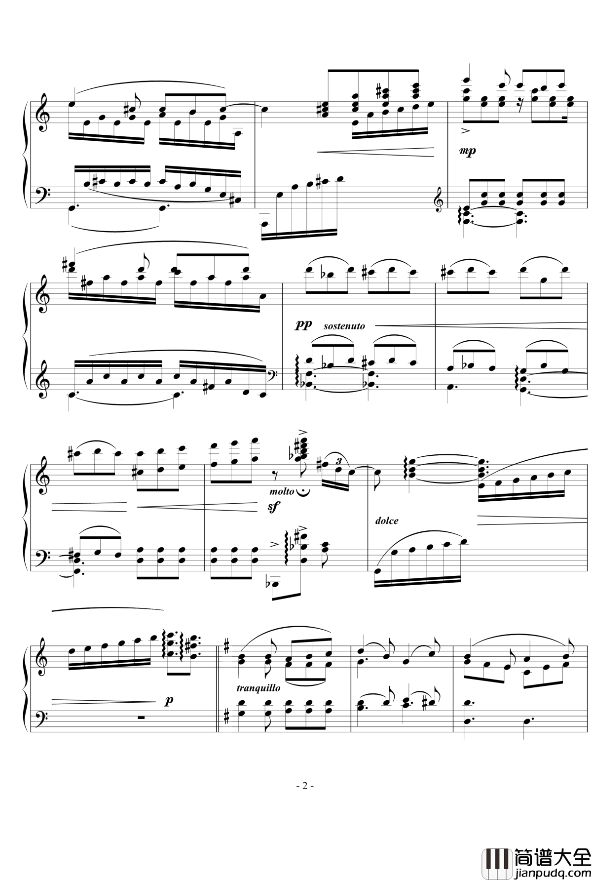 A大调幻想小品钢琴谱_天籁传声