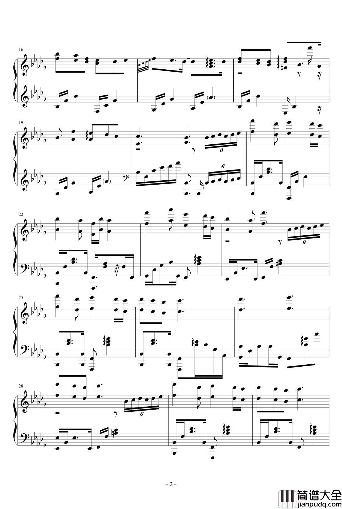 夏沫海歌BGM钢琴谱_奇迹暖暖