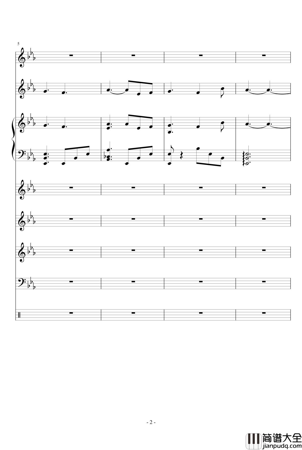 走在冷风中钢琴谱_乐队总谱_刘思涵