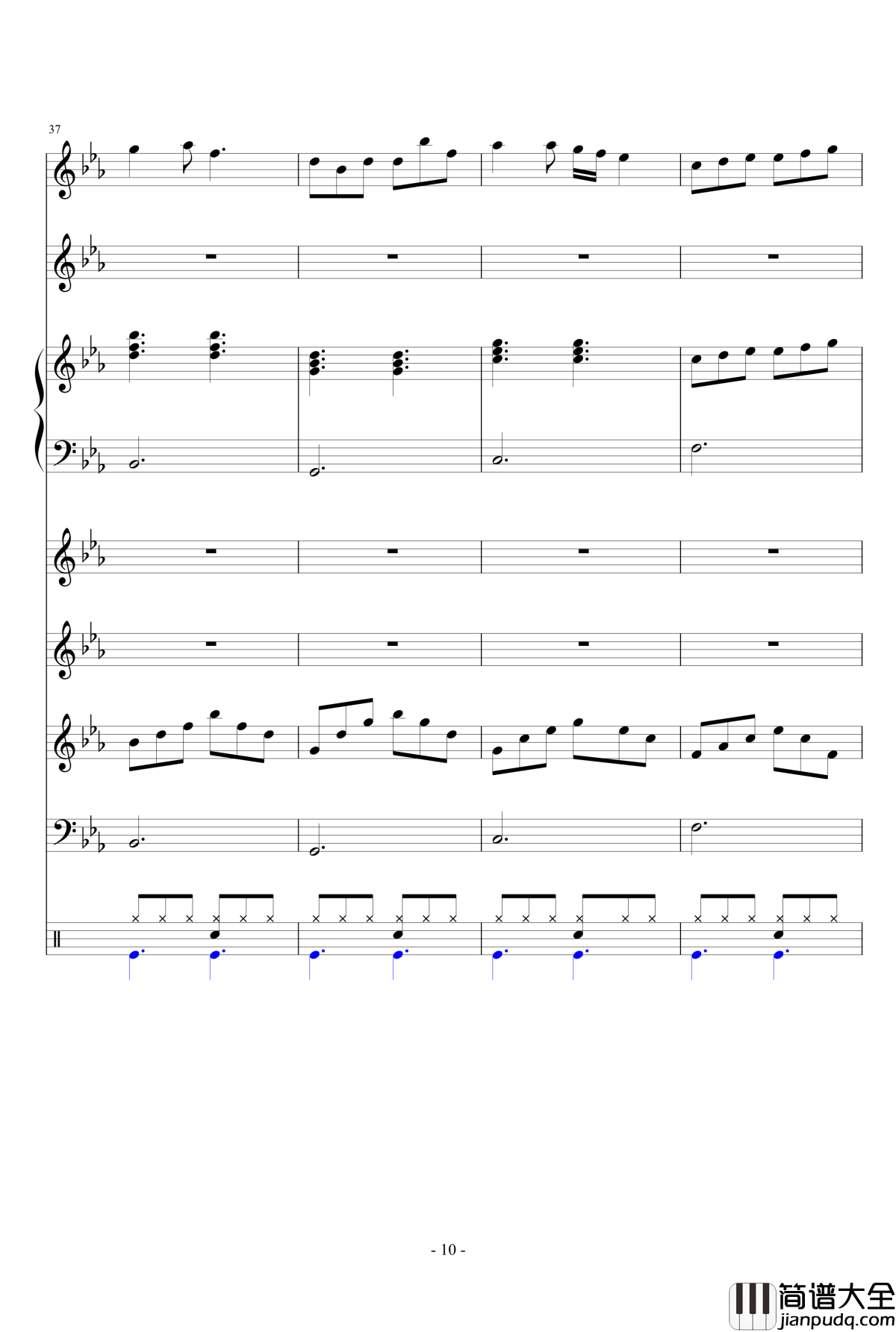 走在冷风中钢琴谱_乐队总谱_刘思涵