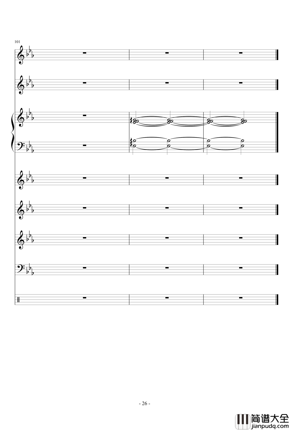 走在冷风中钢琴谱_乐队总谱_刘思涵