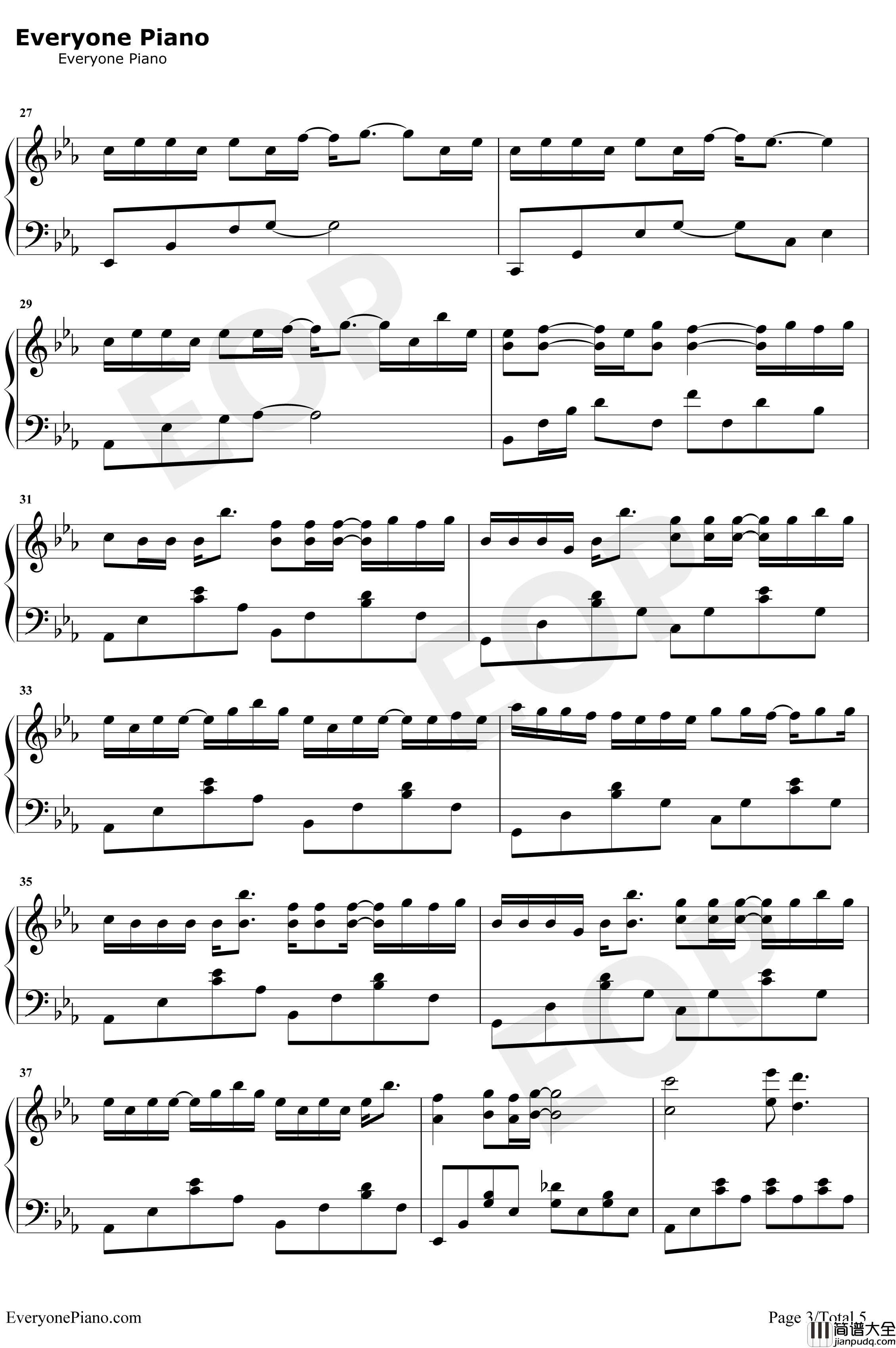 绿色钢琴谱_陈雪凝_完美原声版