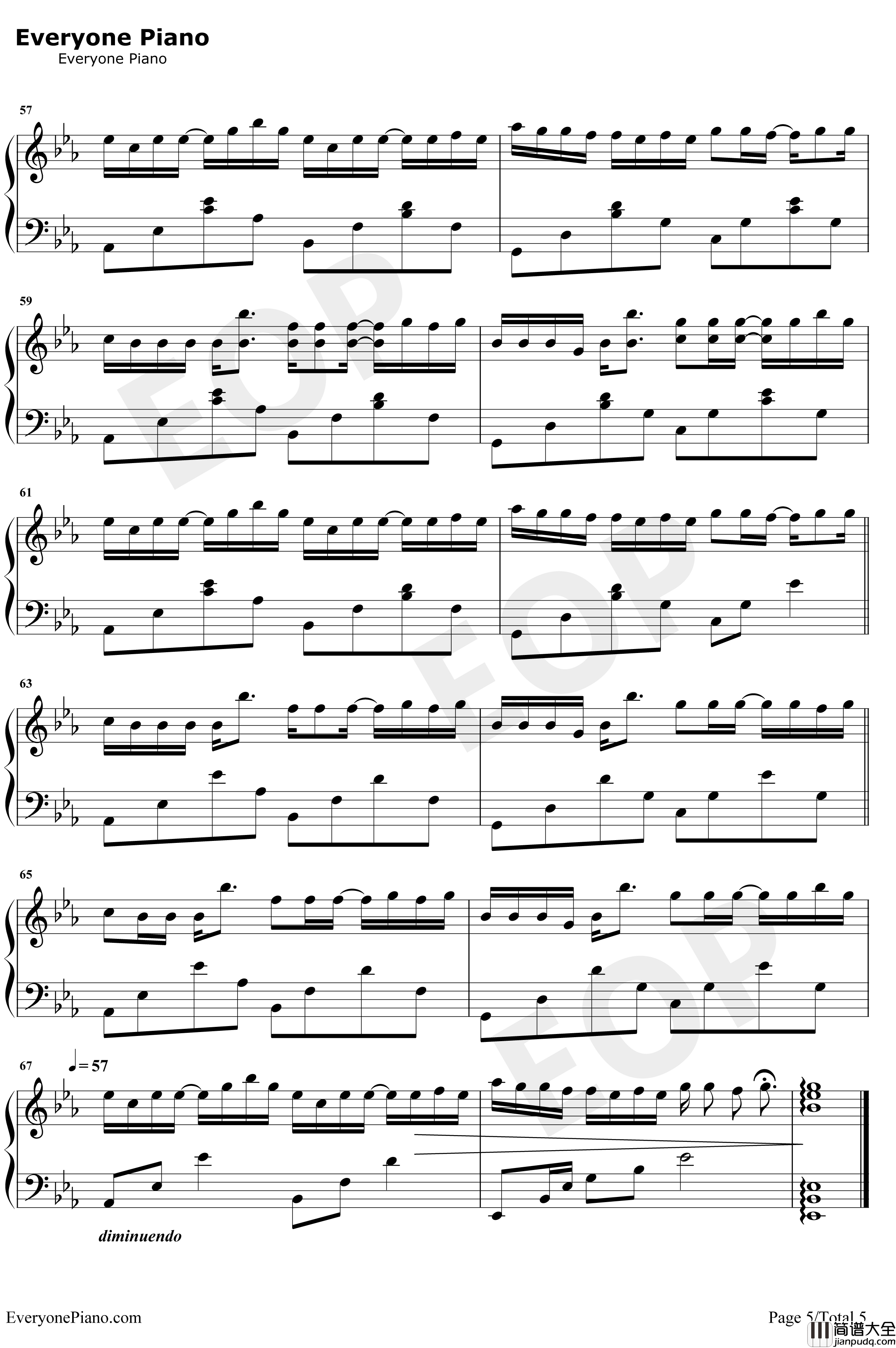 绿色钢琴谱_陈雪凝_完美原声版