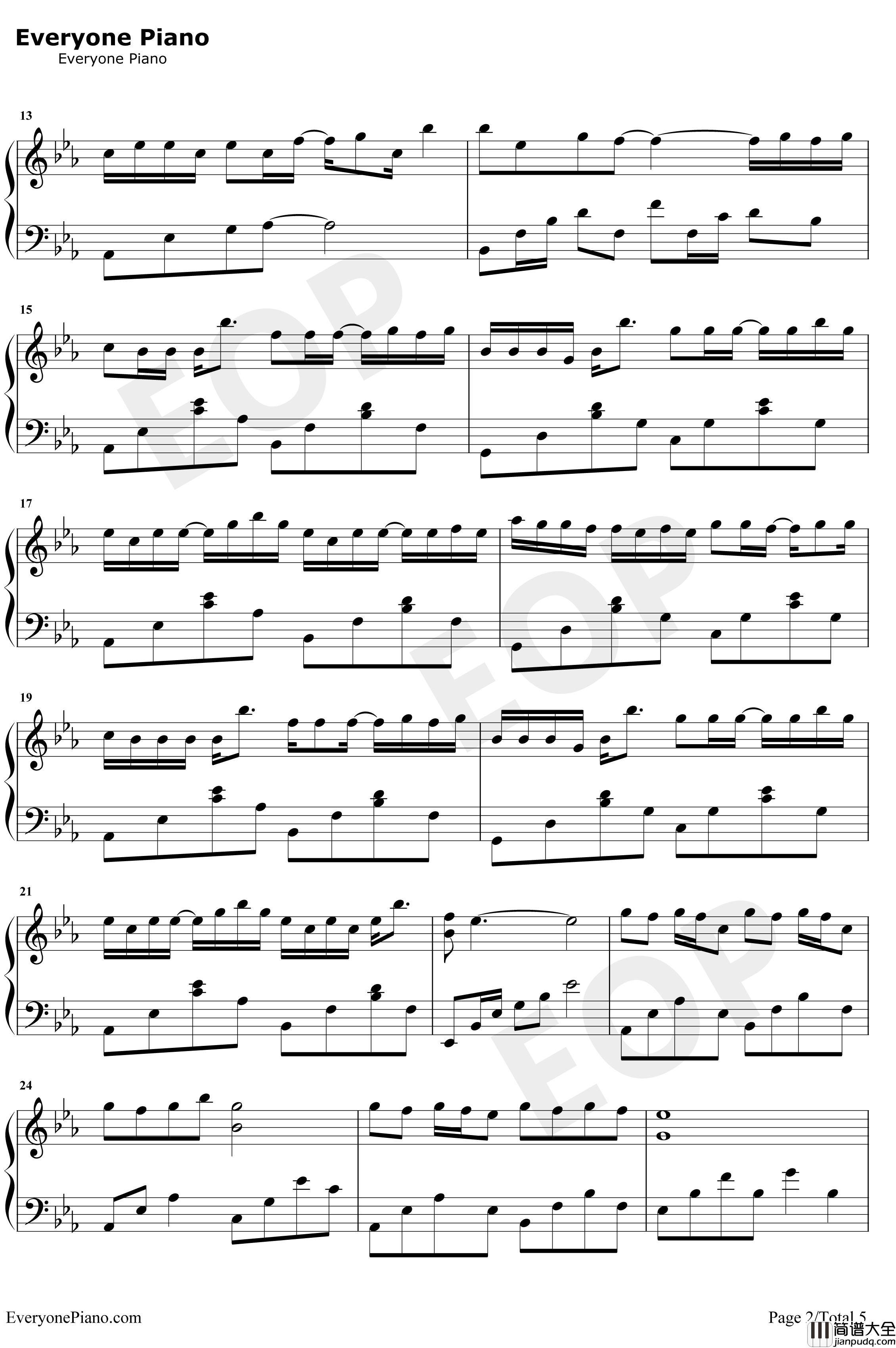 绿色钢琴谱_陈雪凝_完美原声版