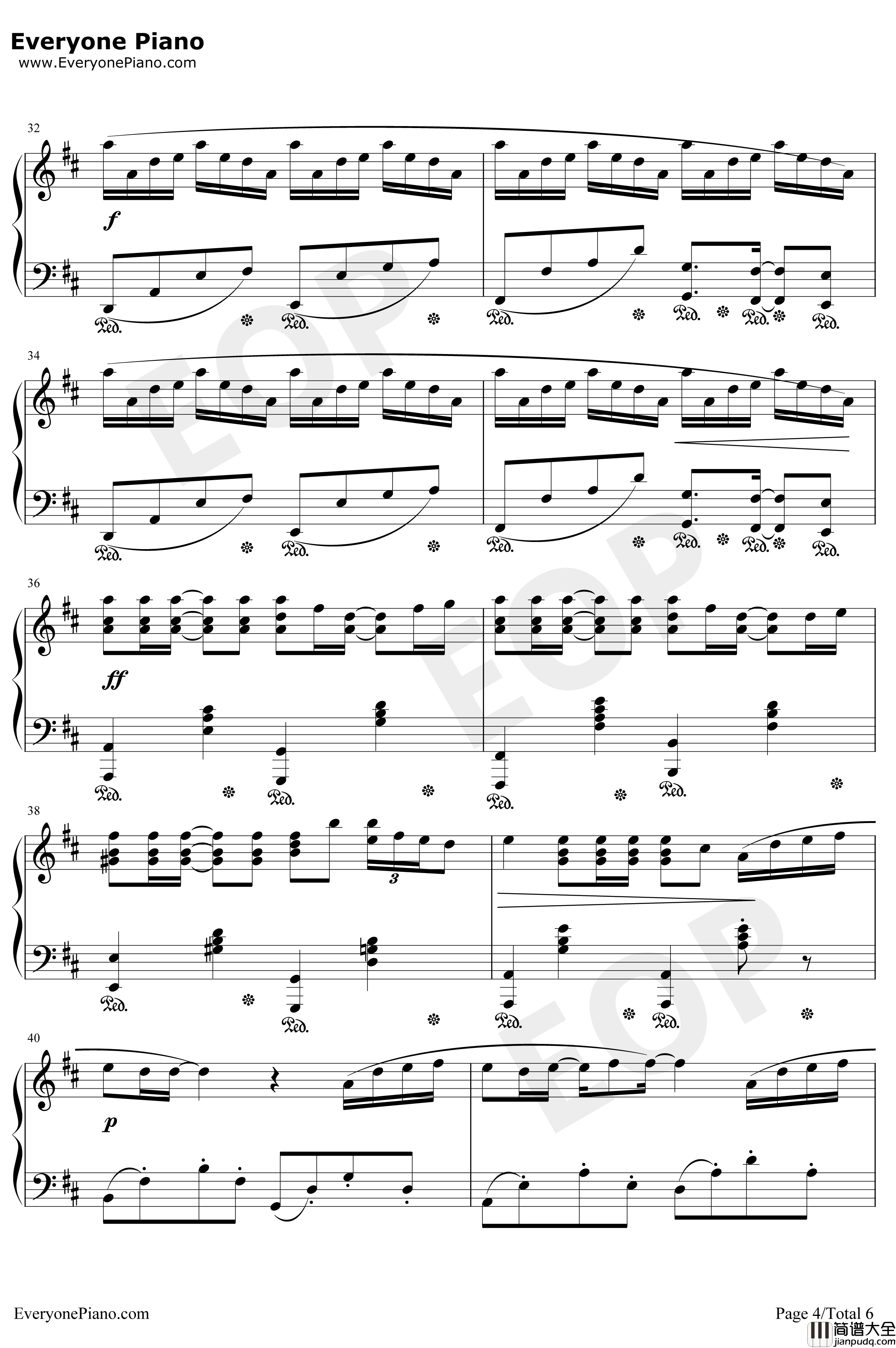 Summer钢琴谱_完美版_久石让_菊次郎的夏天