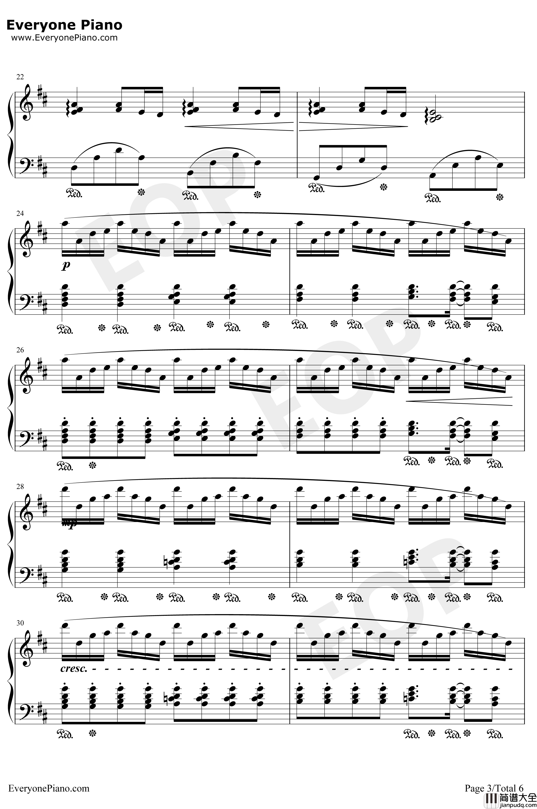 Summer钢琴谱_完美版_久石让_菊次郎的夏天