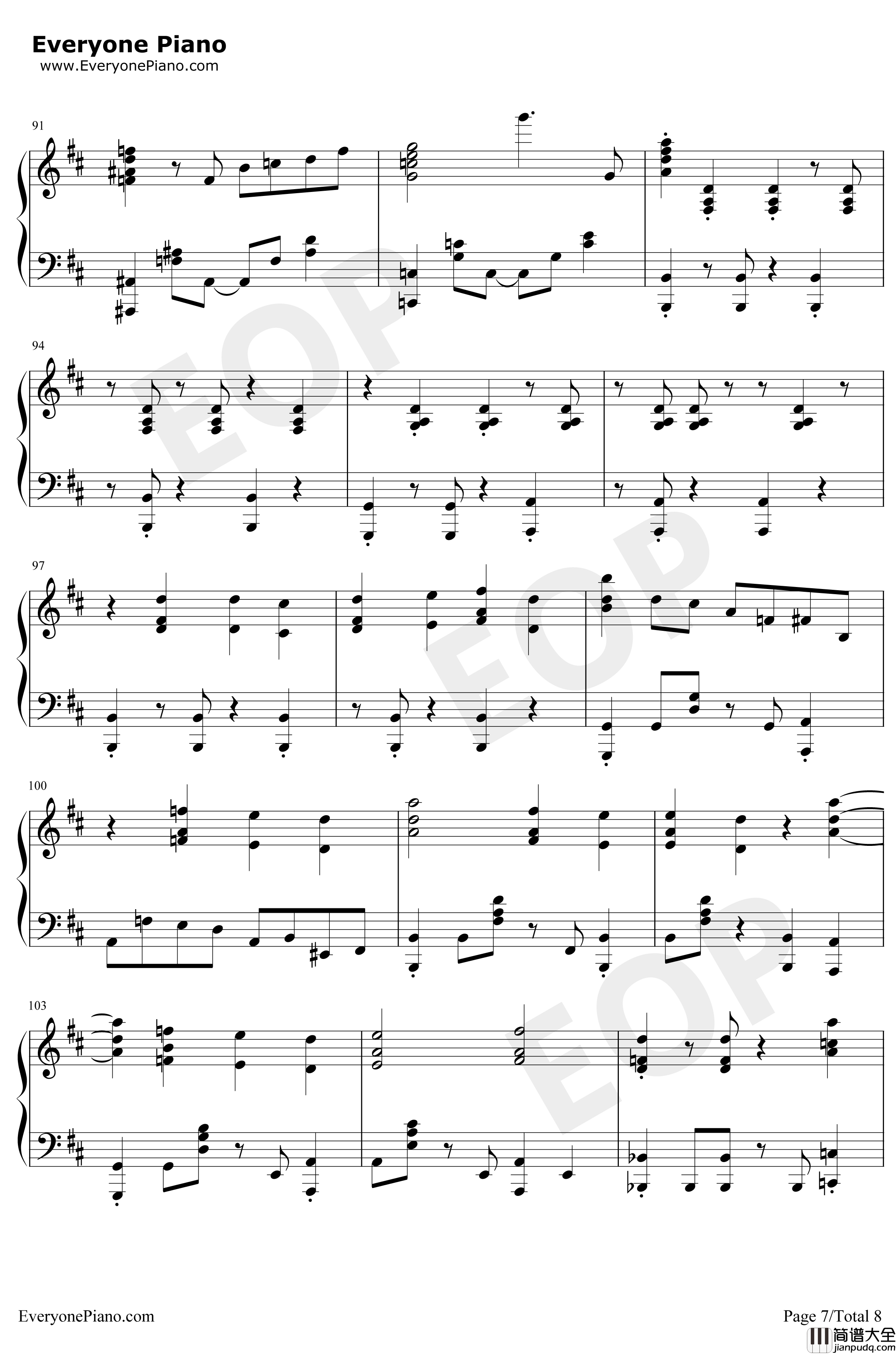 荒野的寿飞行队OP钢琴谱_ZAQ