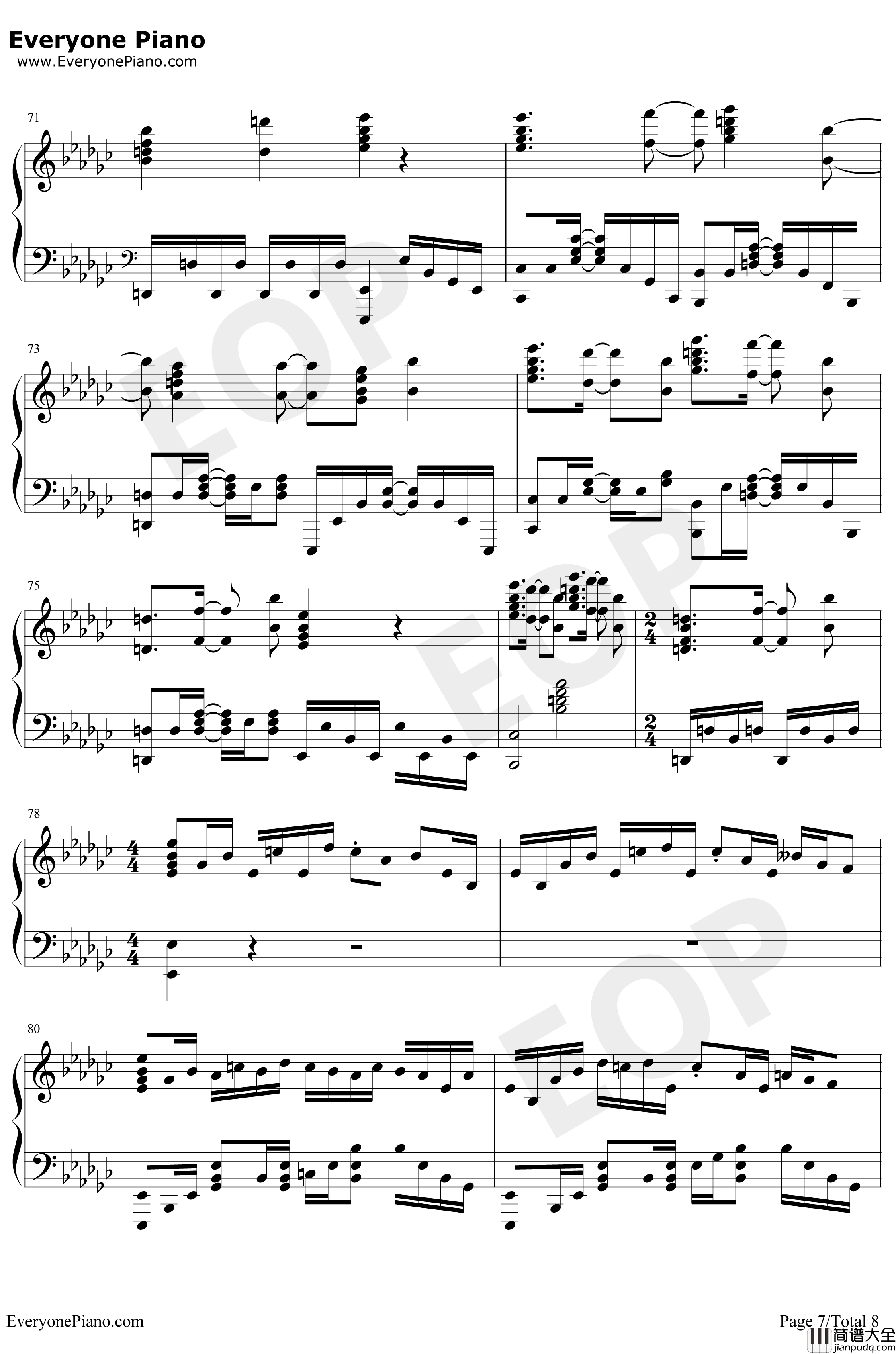 絶体絶命钢琴谱_CöshuNie_约定的梦幻岛ED