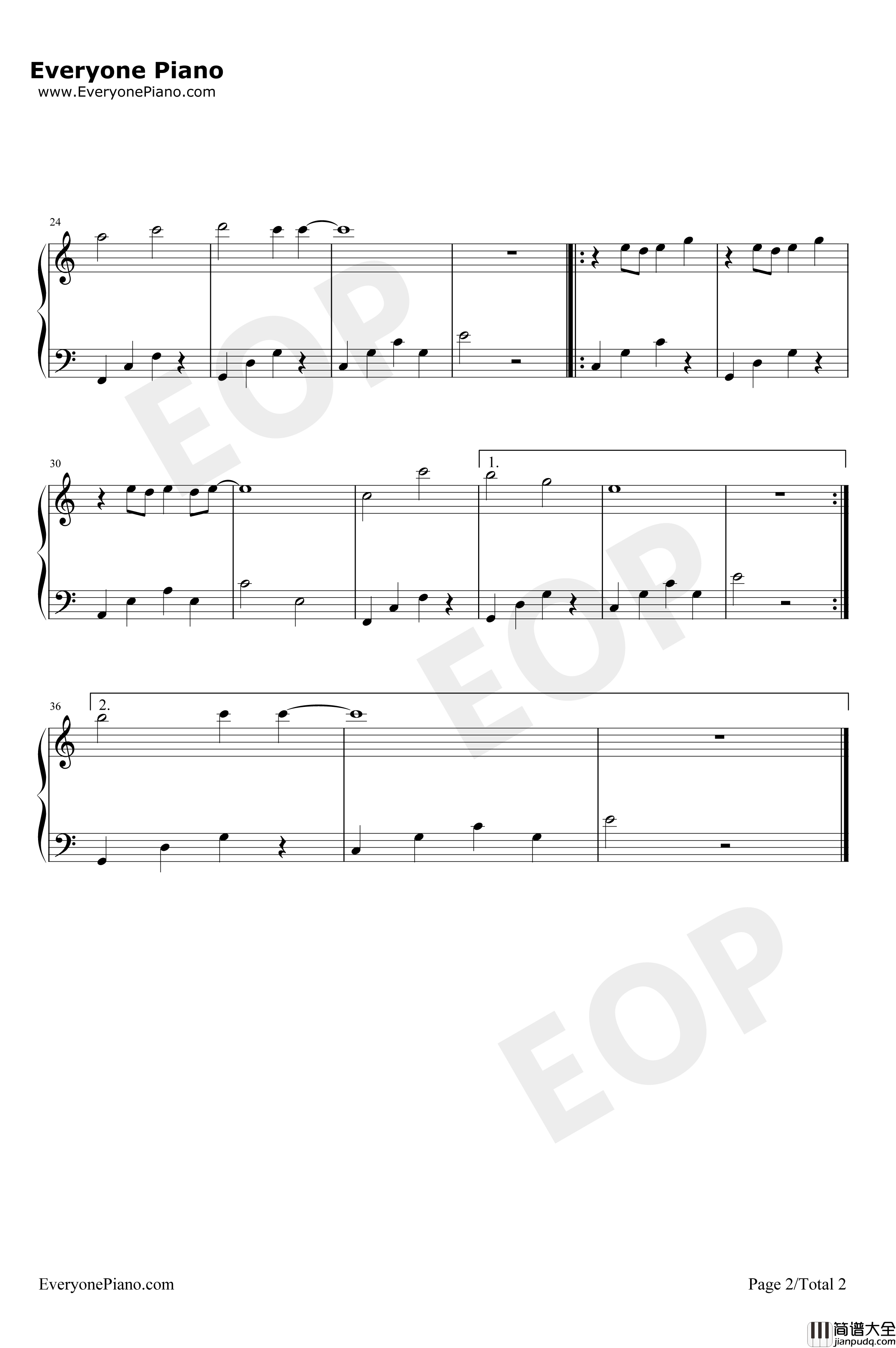 寻人启事钢琴谱_徐佳莹_简单版