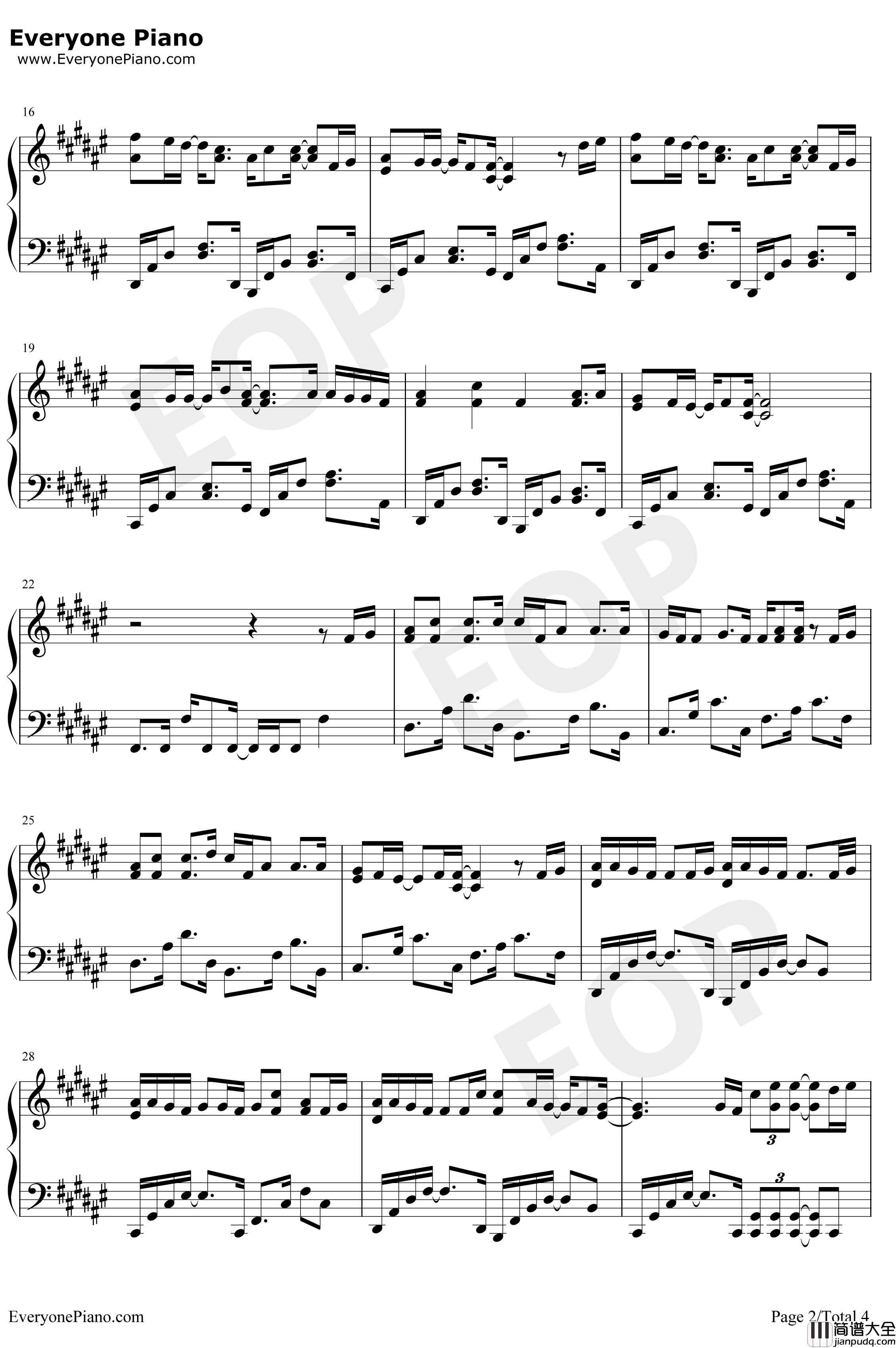 静悄悄钢琴谱_大泫_世界突然变得好安静只剩心跳的声音