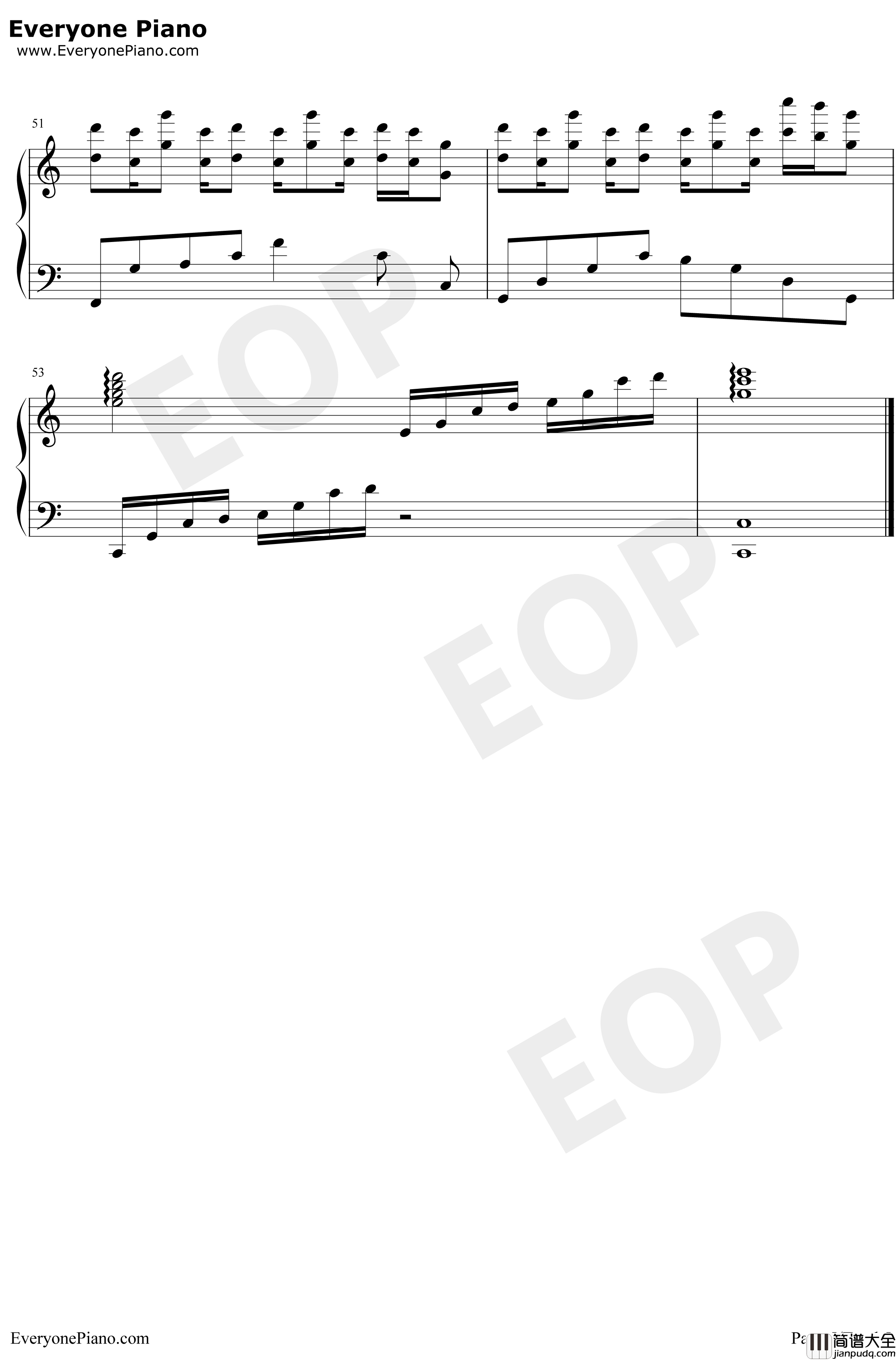 想你钢琴谱_张敬轩_完美独奏版