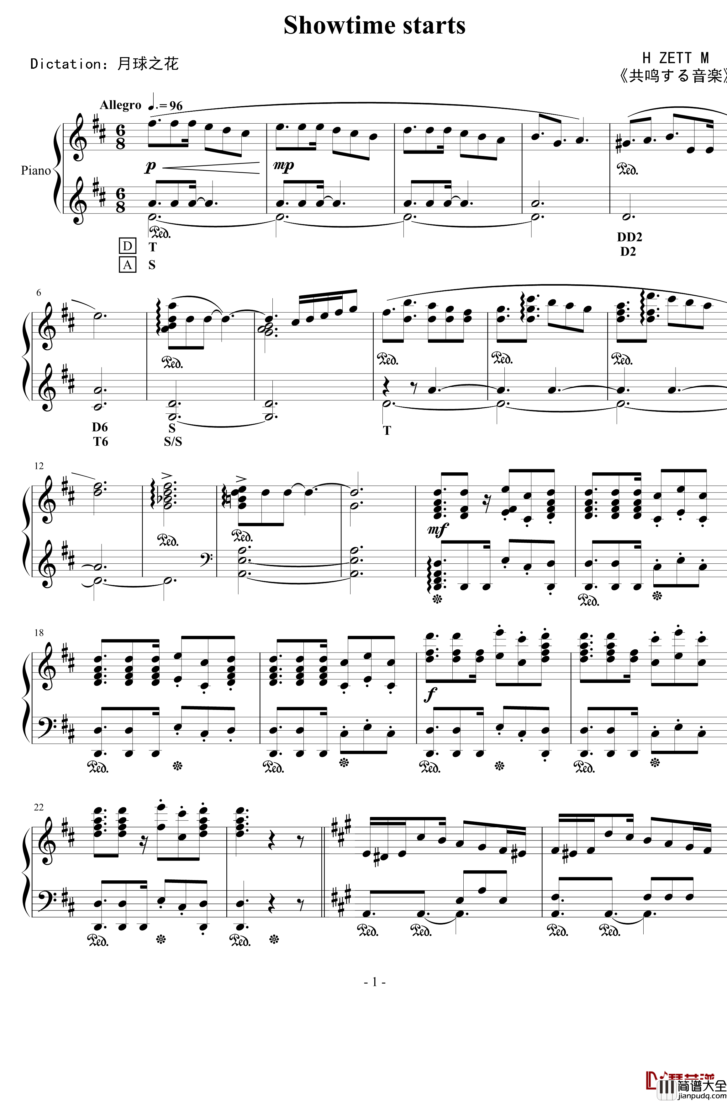Showtime_starts钢琴谱_H_ZETT_M