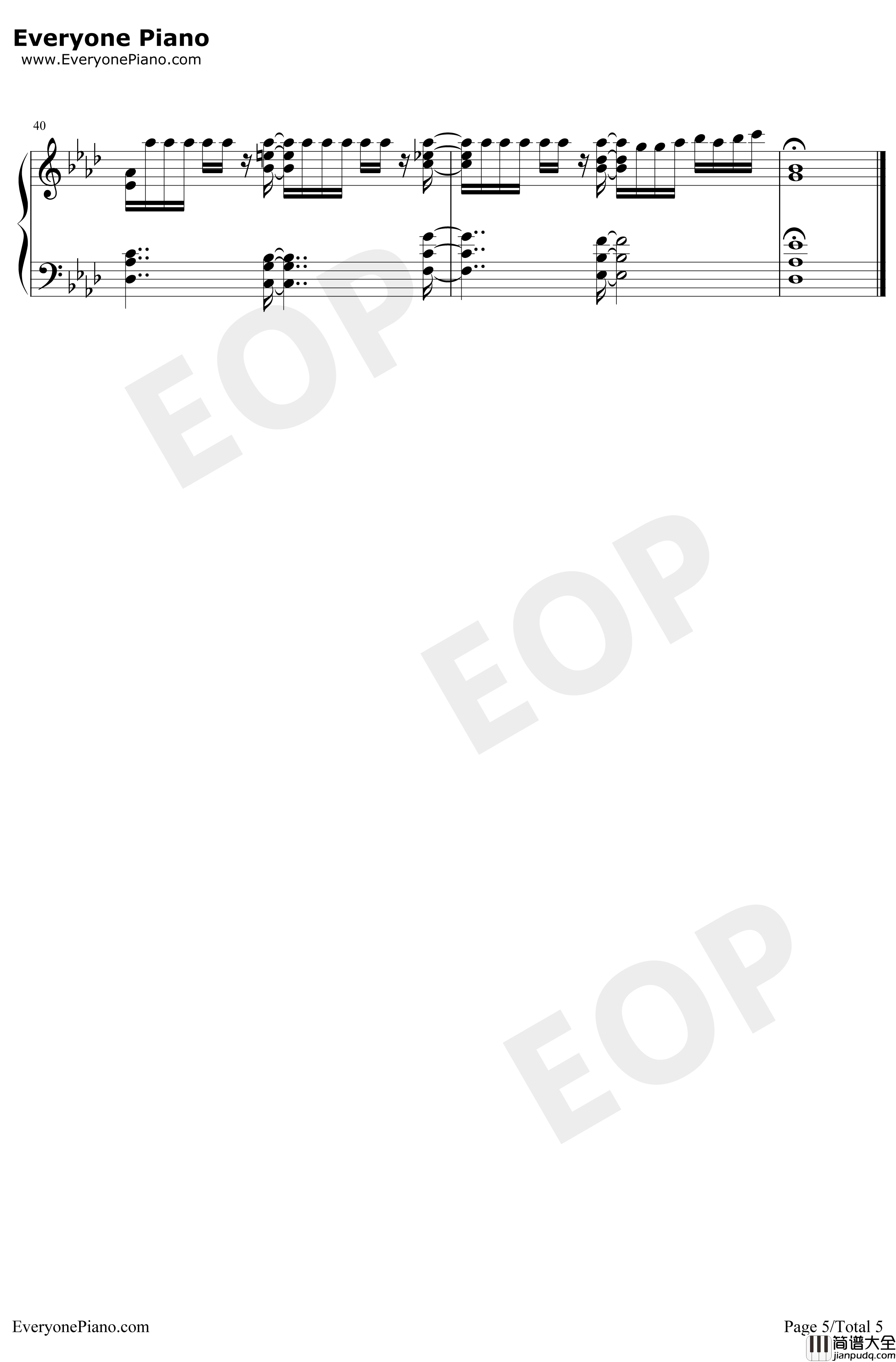 Sign钢琴谱_内田彩_五等分的新娘ED