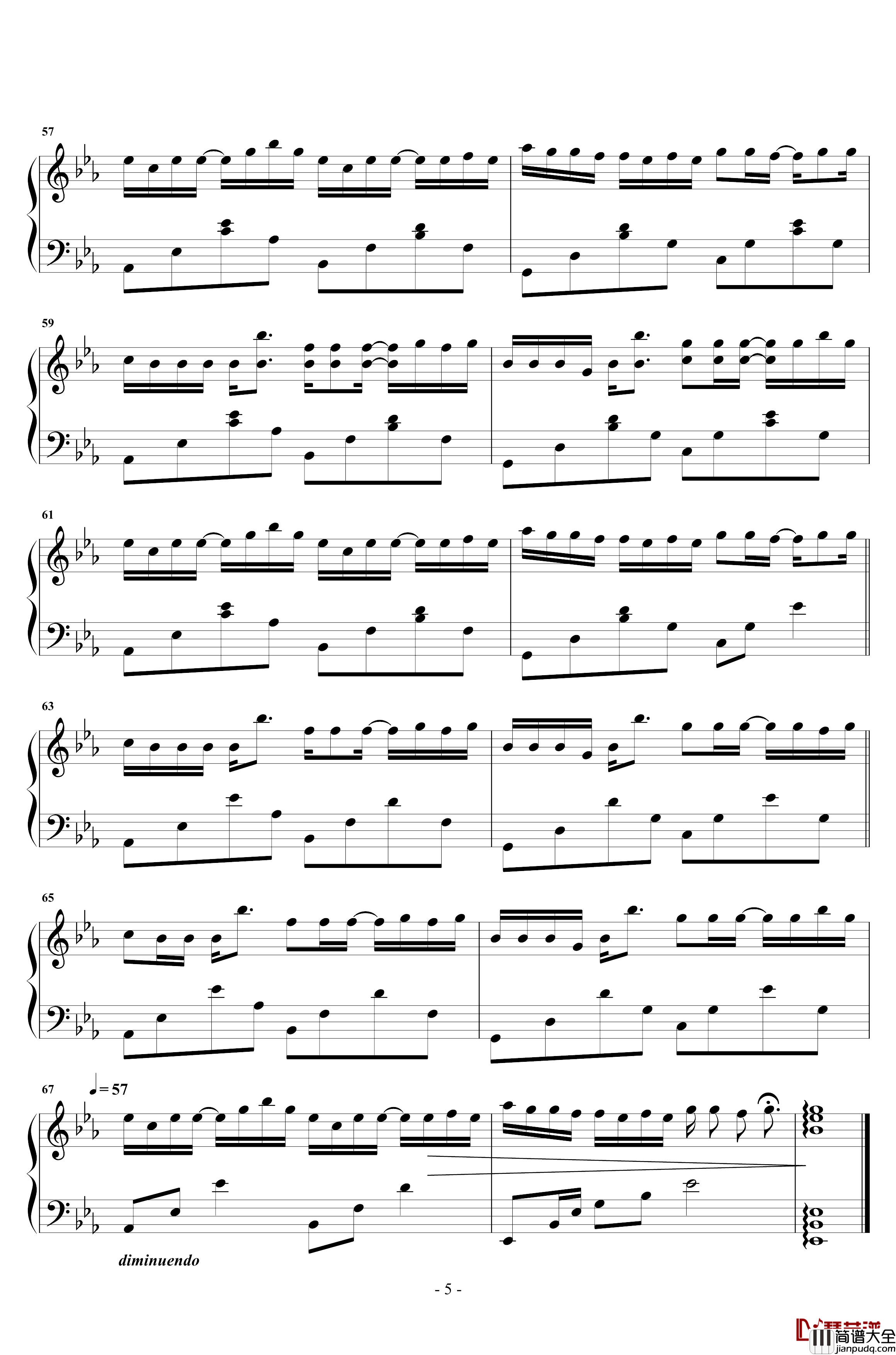 绿色钢琴谱_陈雪凝_完全原声_终极版