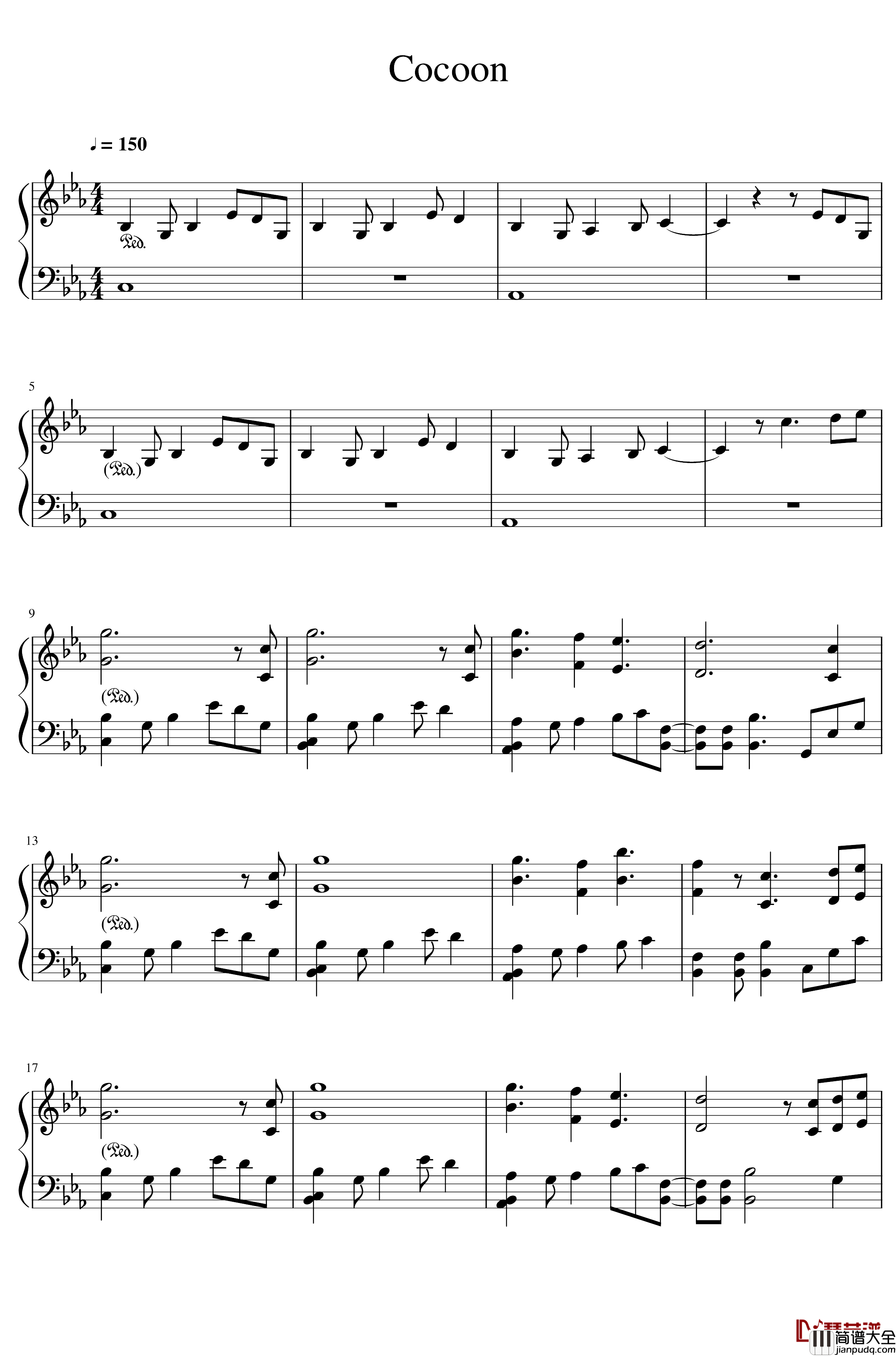 Cocoon钢琴谱_林友树_三角迷踪