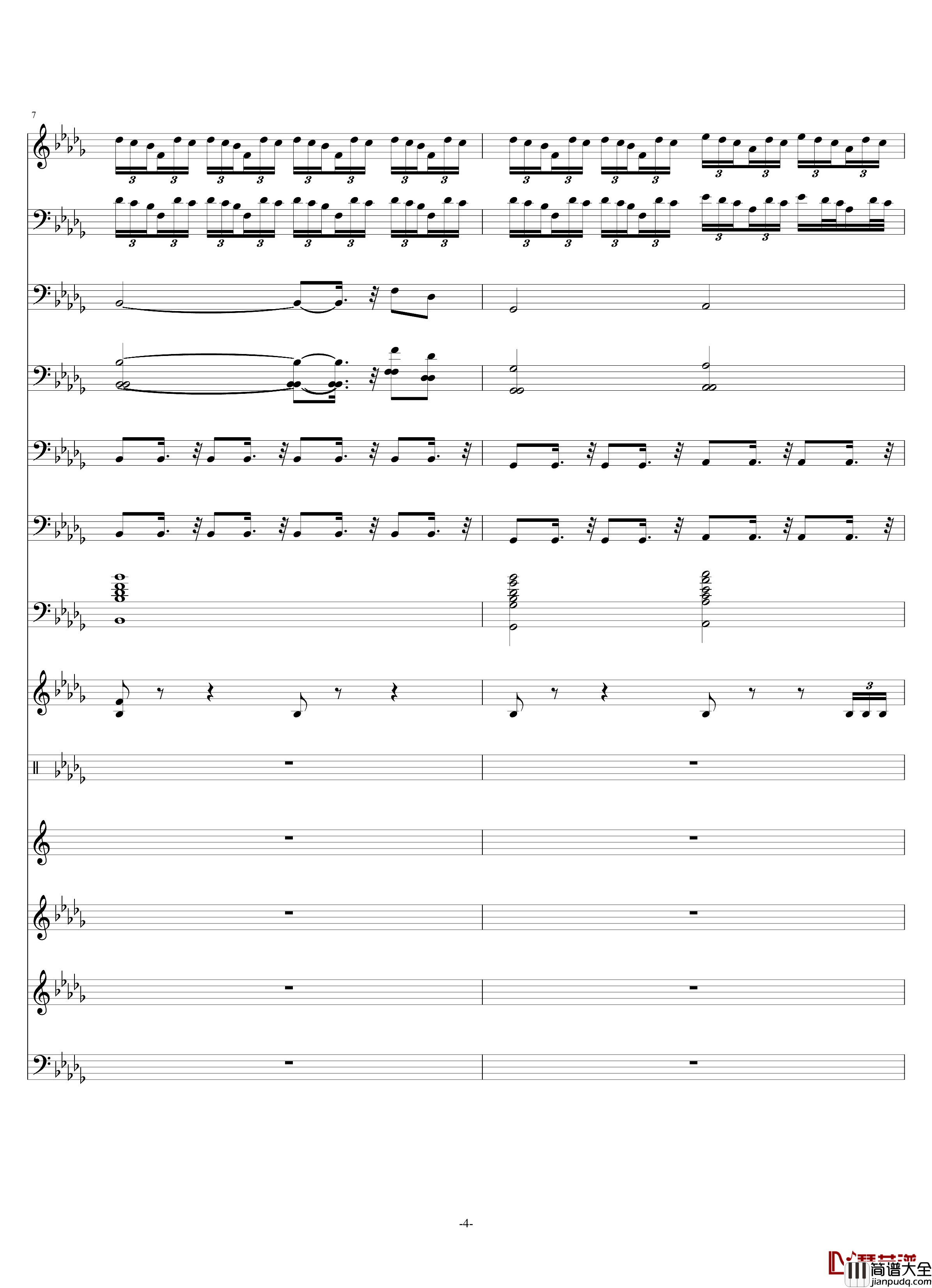 流浪地球十分钟管弦组曲钢琴谱_总谱_流浪地球