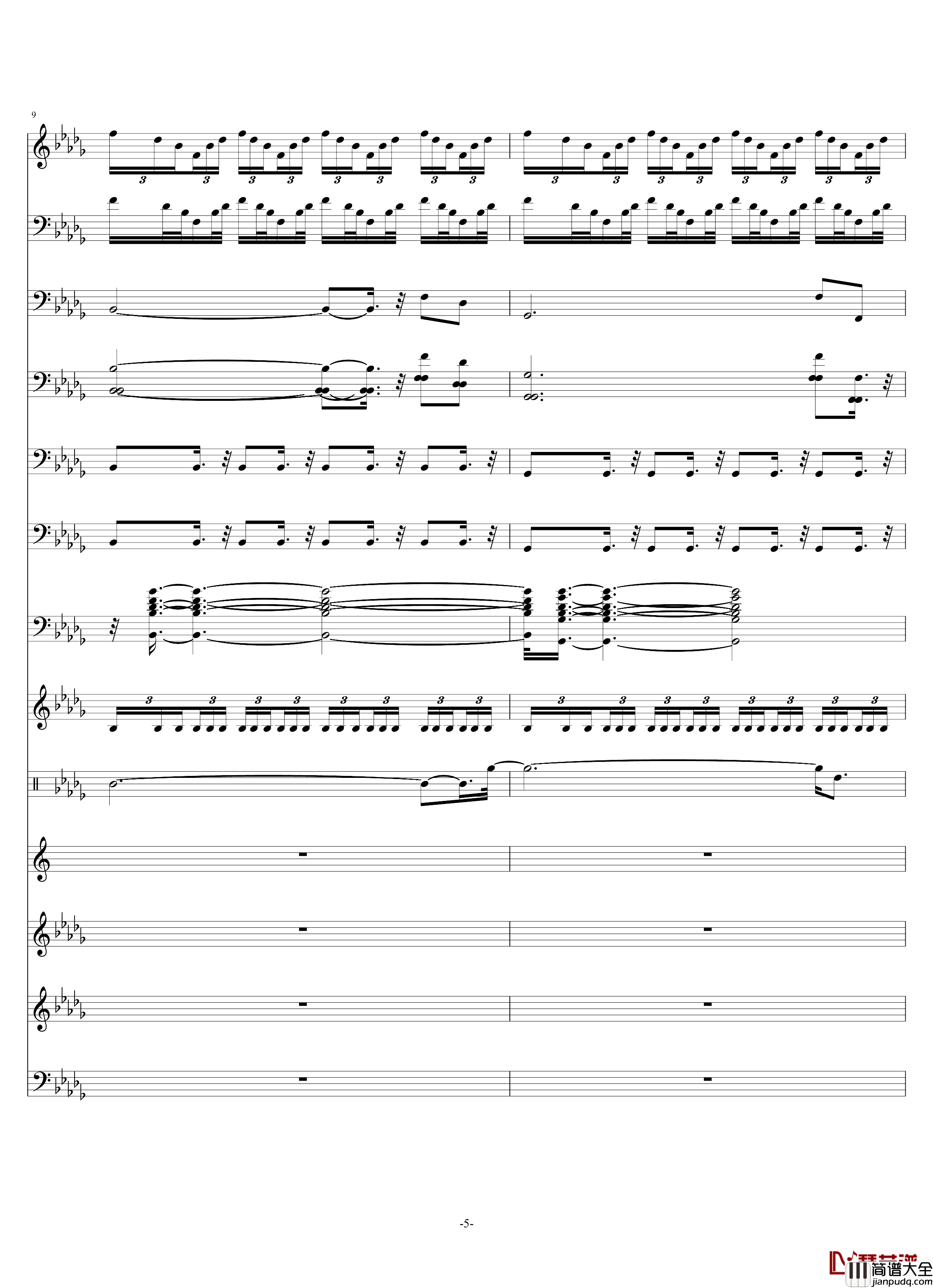 流浪地球十分钟管弦组曲钢琴谱_总谱_流浪地球