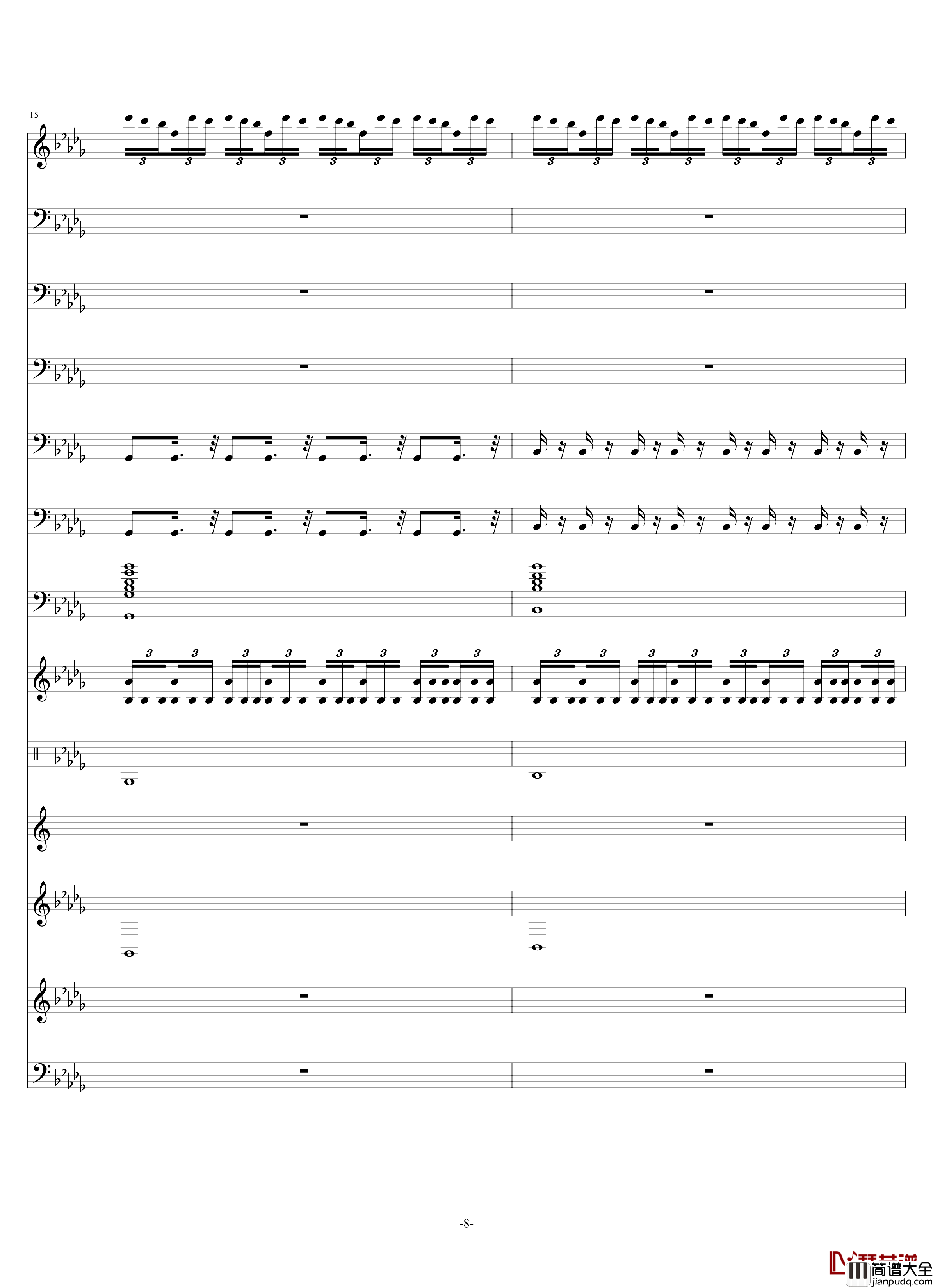 流浪地球十分钟管弦组曲钢琴谱_总谱_流浪地球