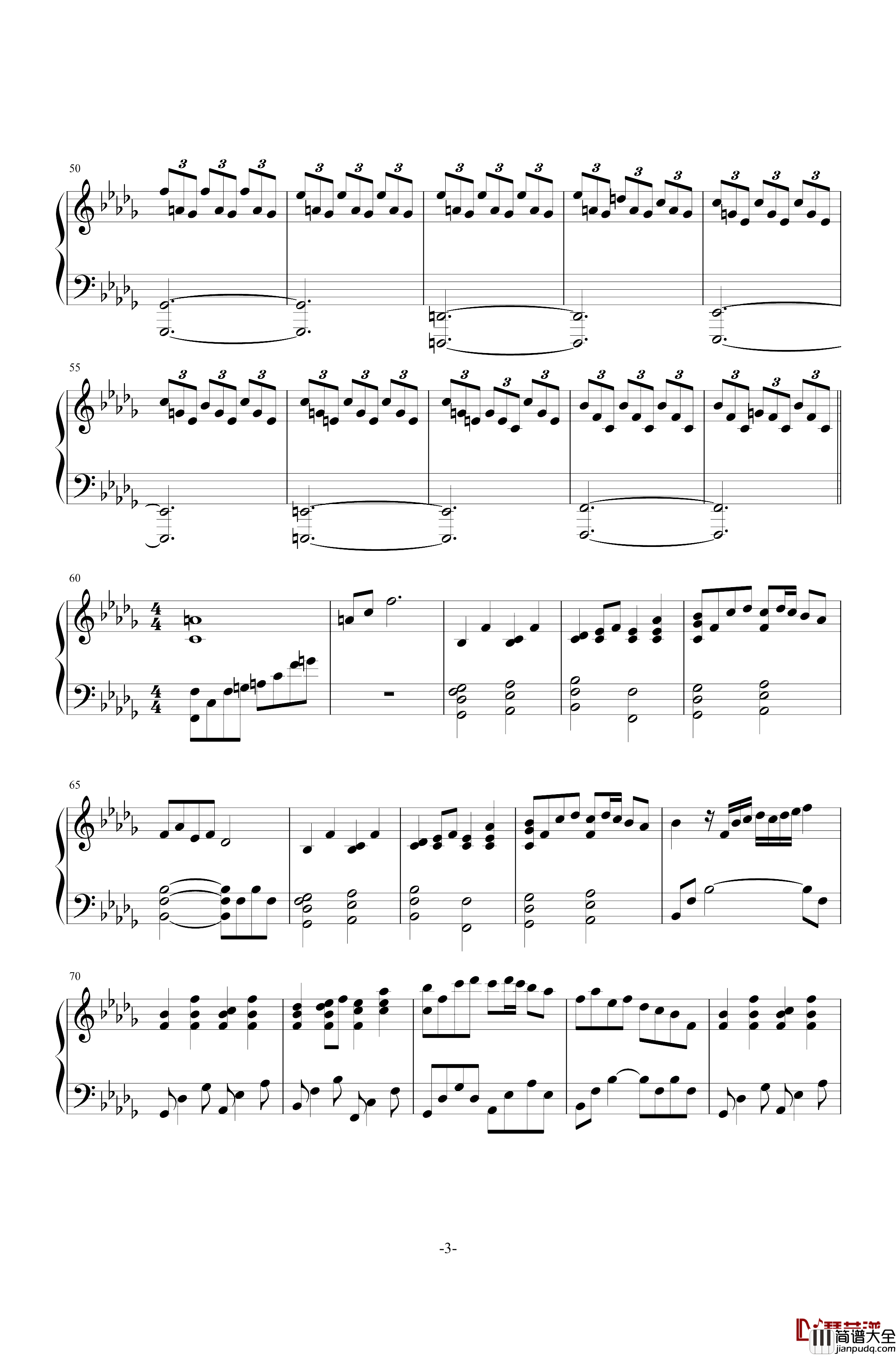 千年の孤独钢琴谱_东方_Everfades