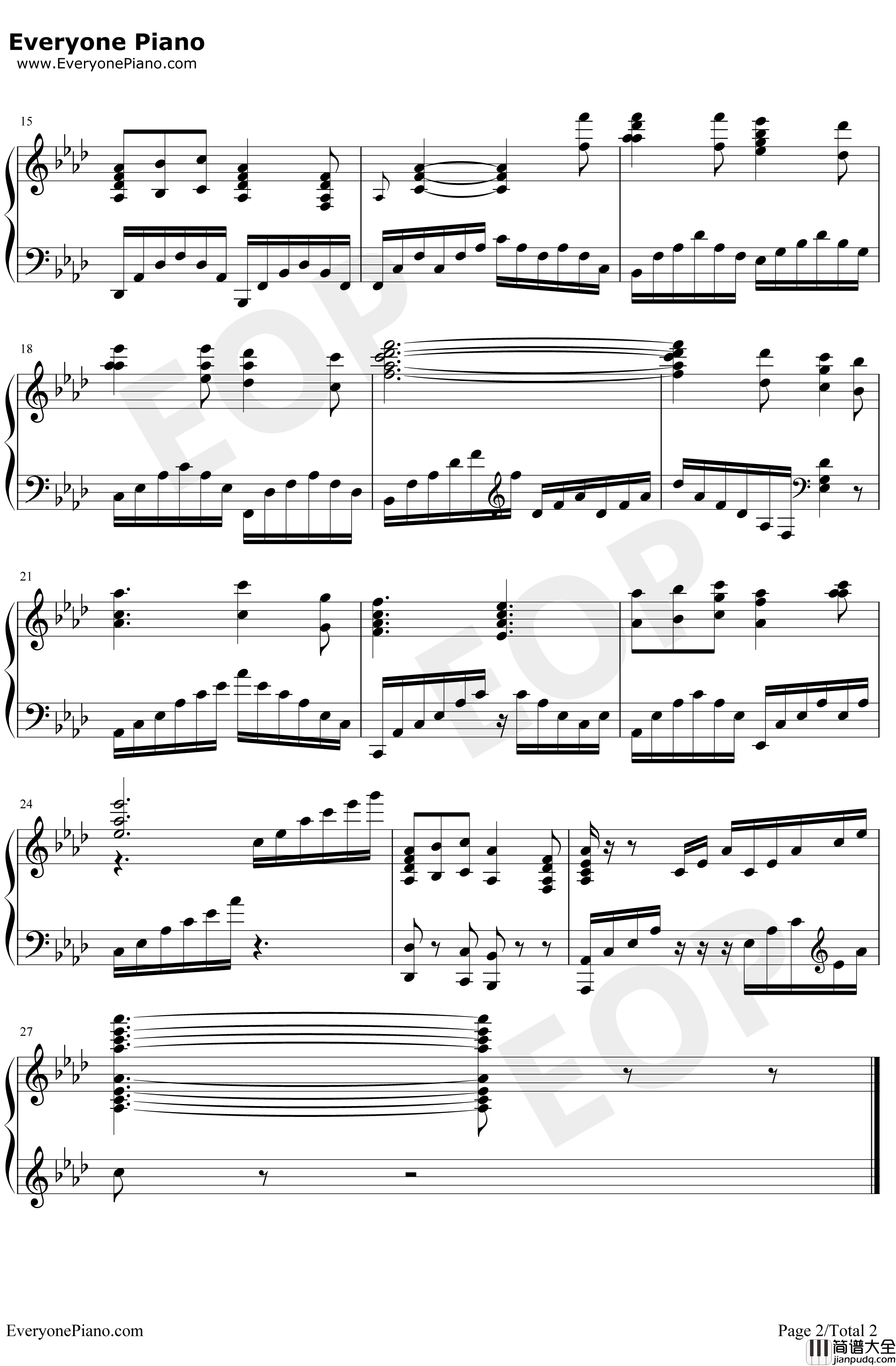 O_Mio_Babbino_Caro钢琴谱_Giacomo_Puccini_贾尼斯基基OST