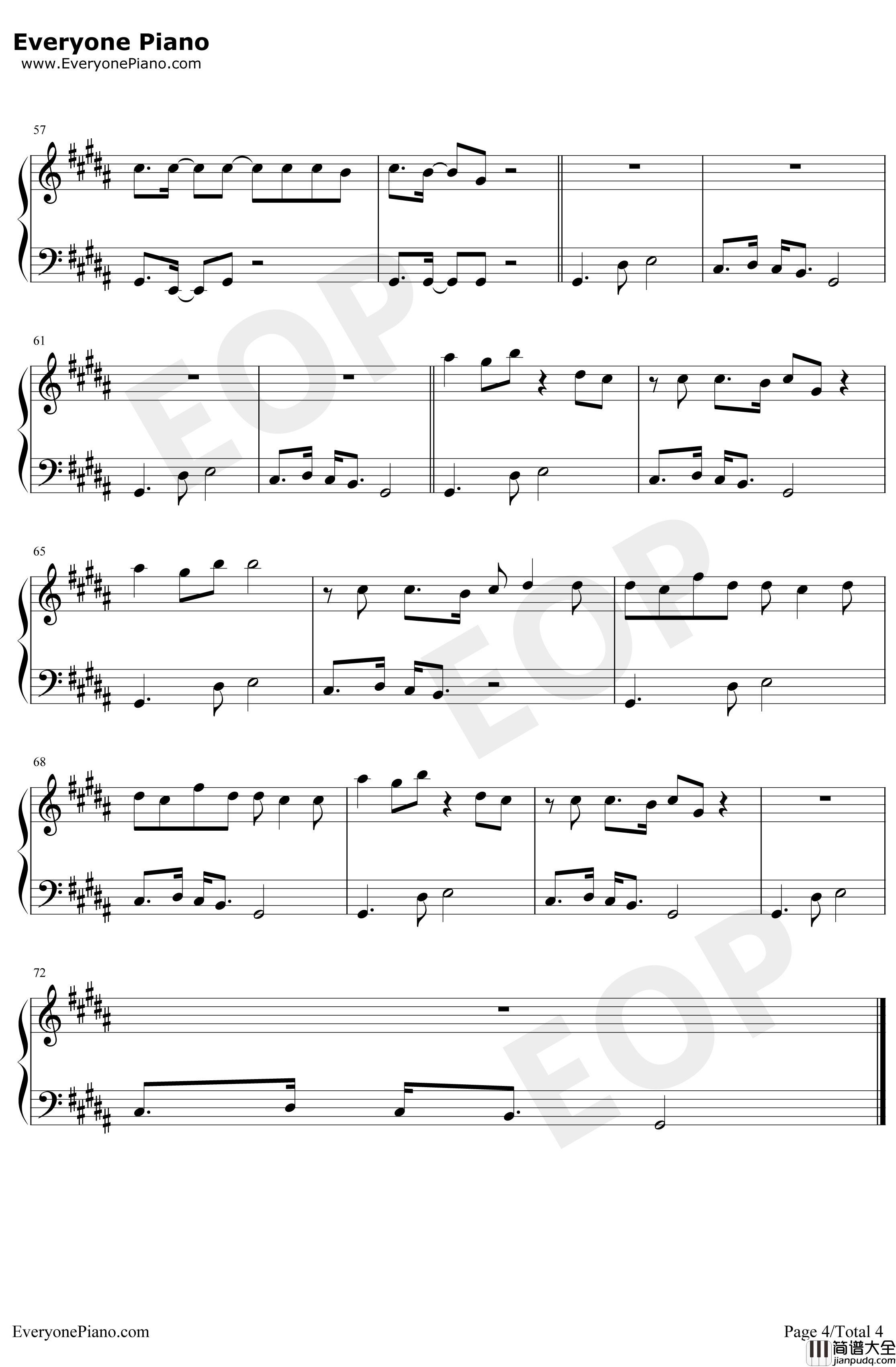 My_Strange_Addiction钢琴谱_BillieEilish