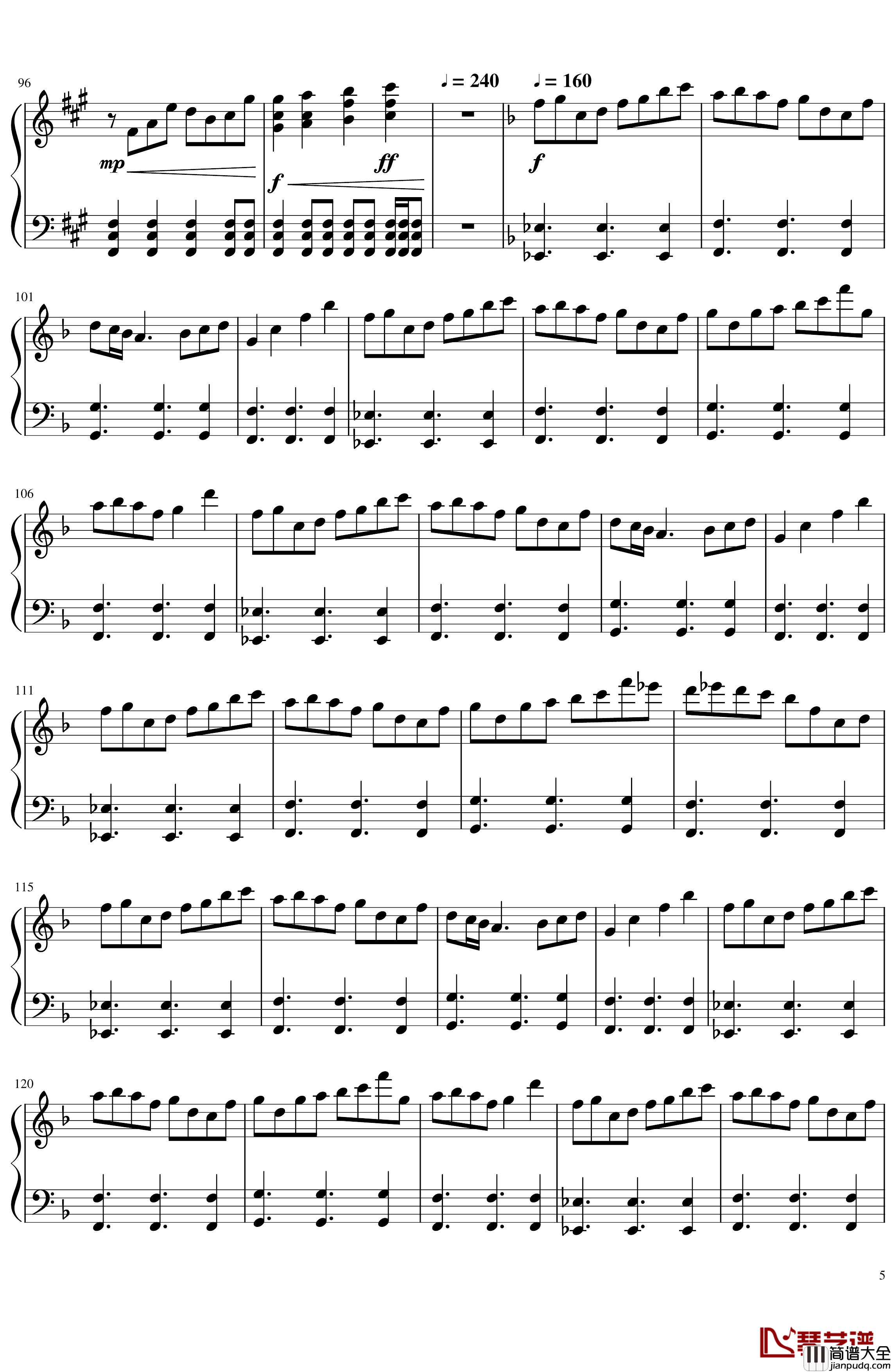 ソロモンの白椿钢琴谱_交响乐转钢琴版_碧蓝航线