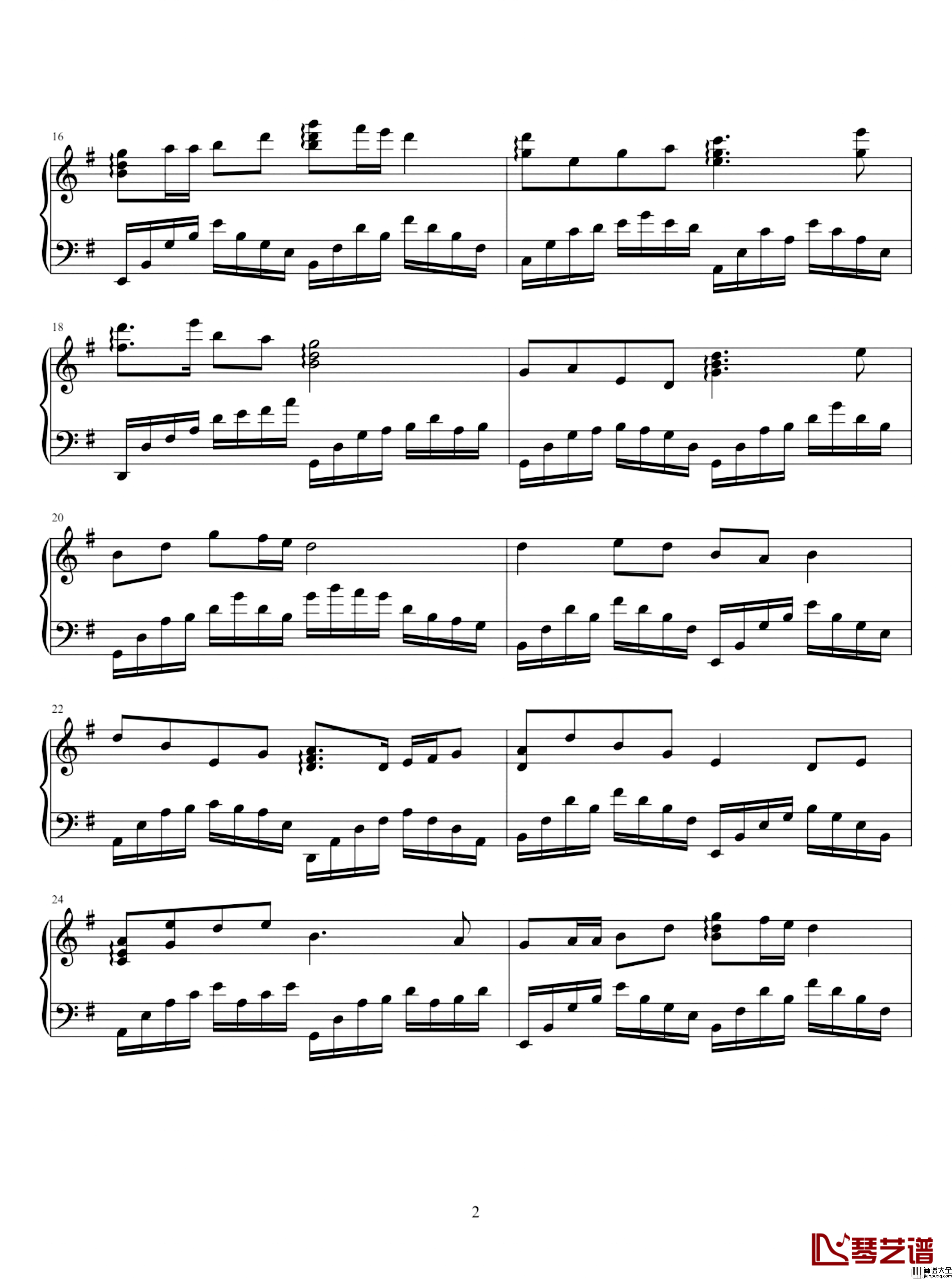 一条大河钢琴谱_完美独奏版_我的祖国