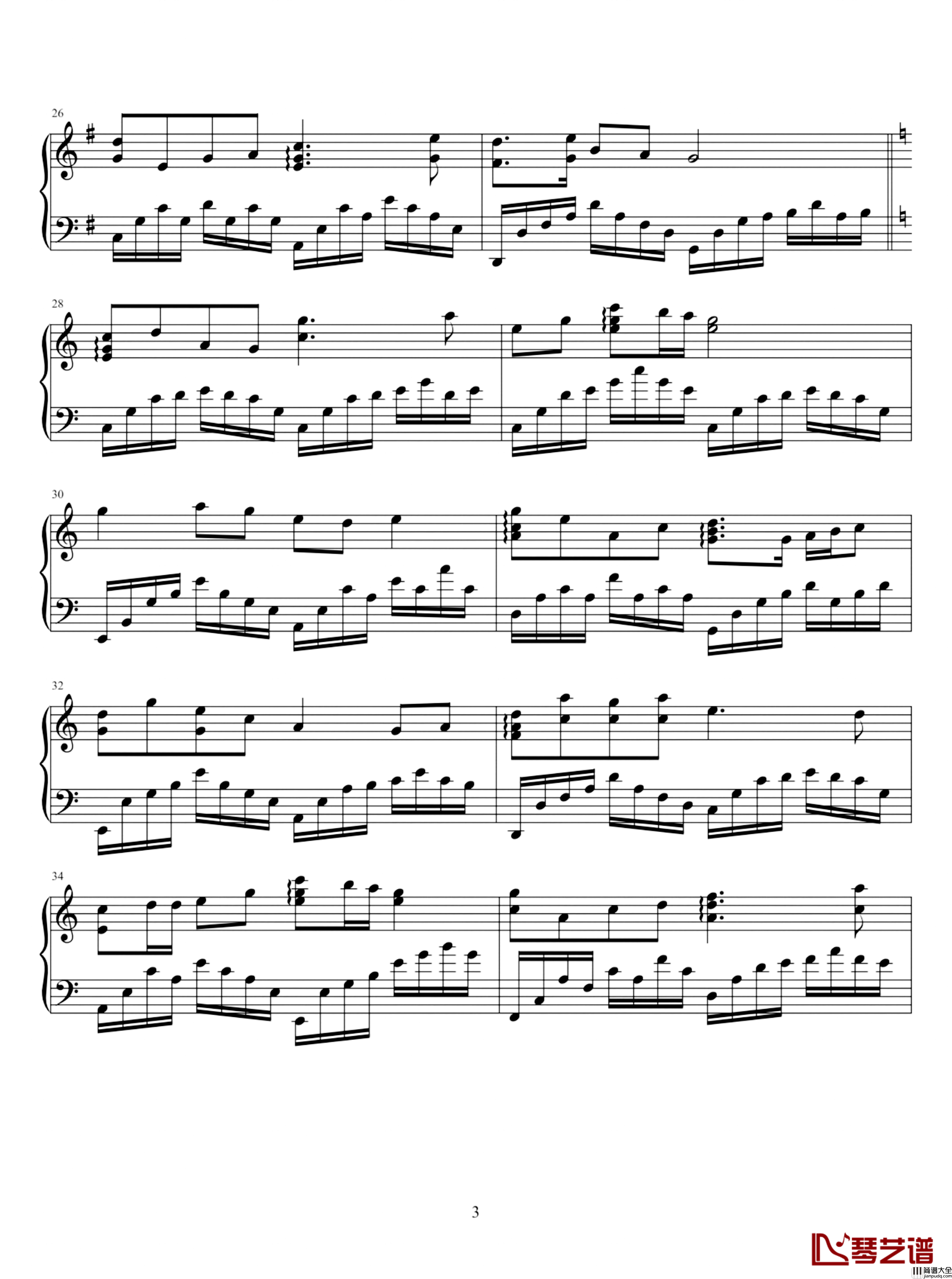 一条大河钢琴谱_完美独奏版_我的祖国