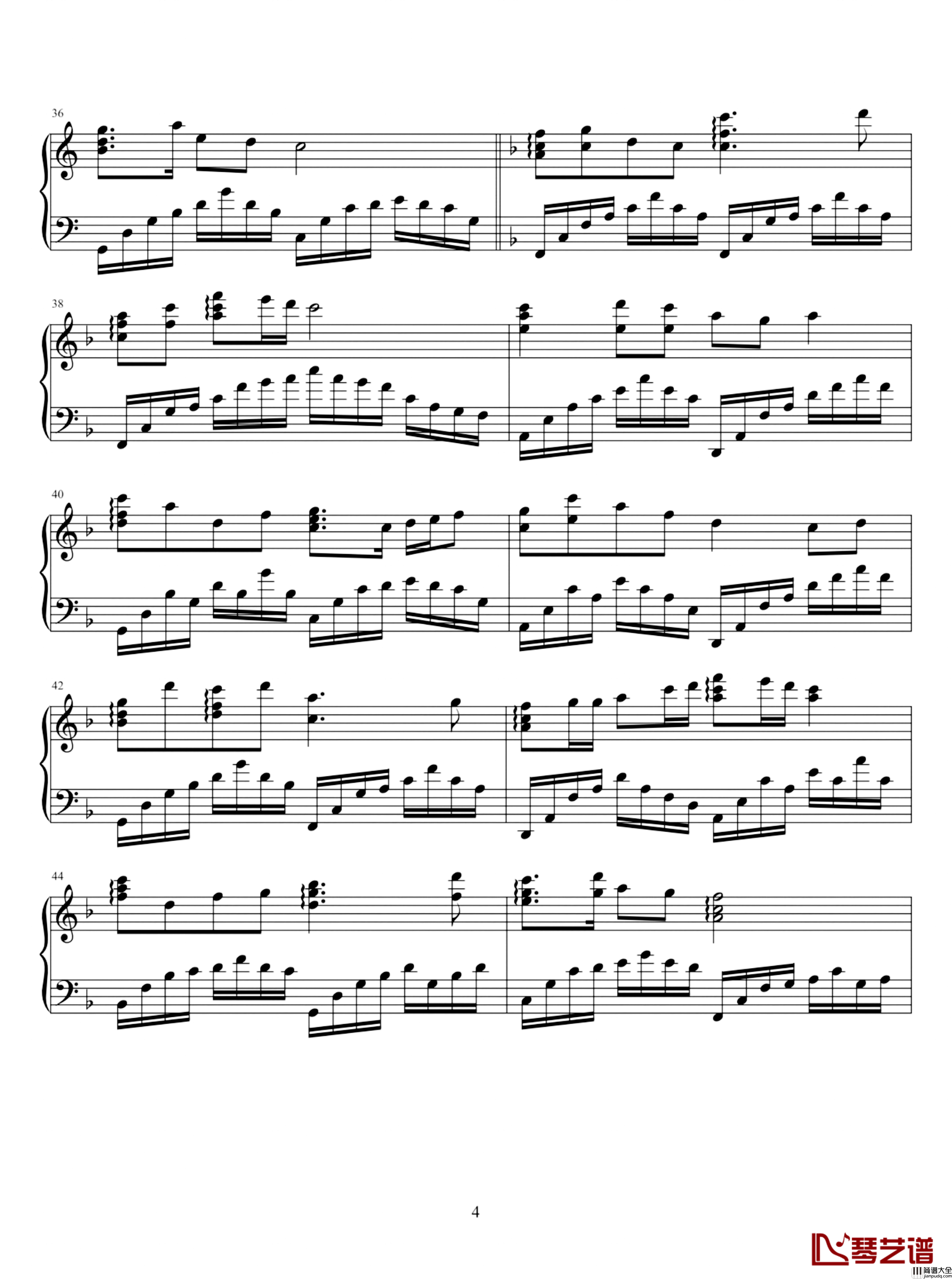 一条大河钢琴谱_完美独奏版_我的祖国