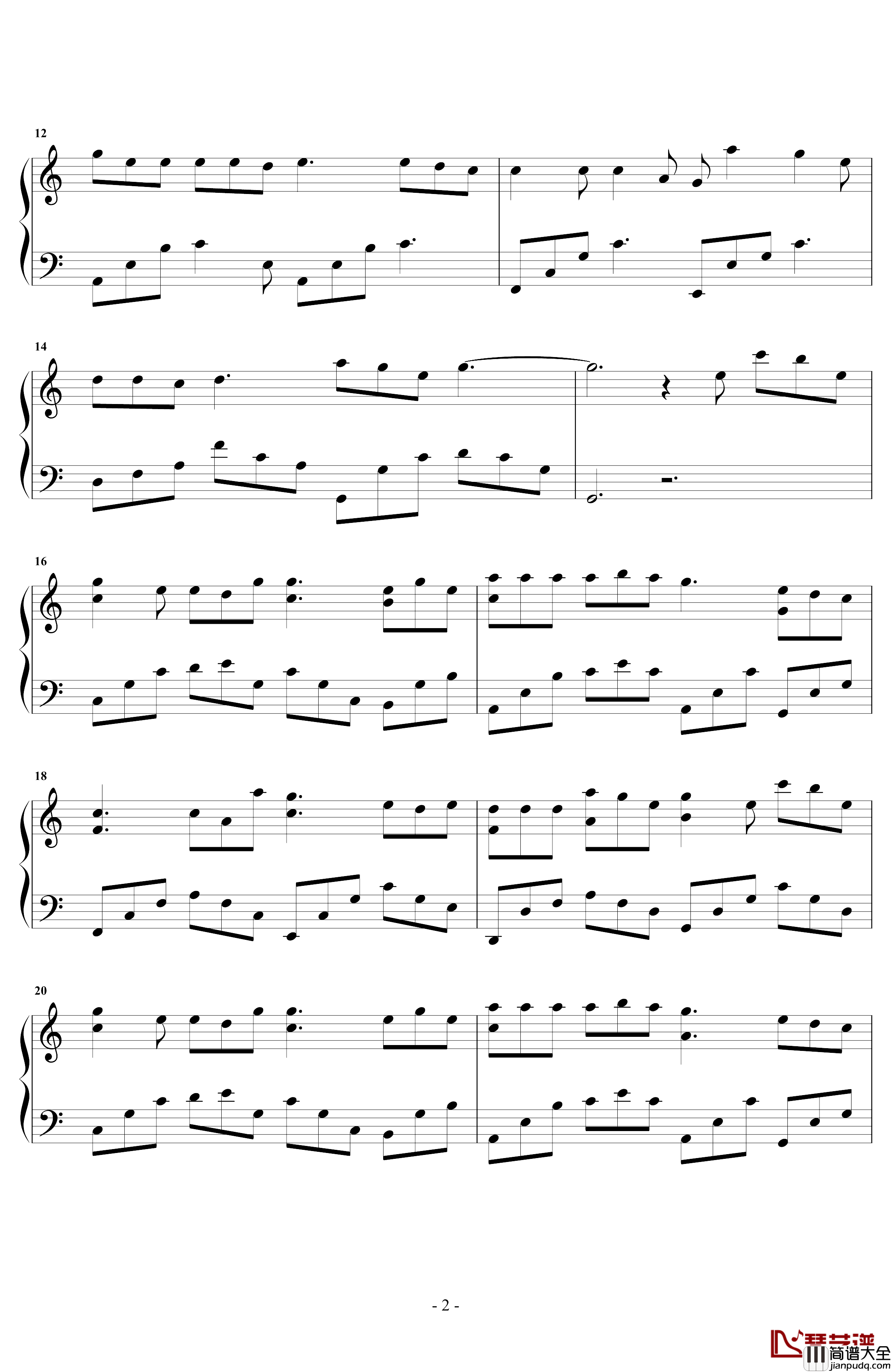 花落人间钢琴谱_王馨彤